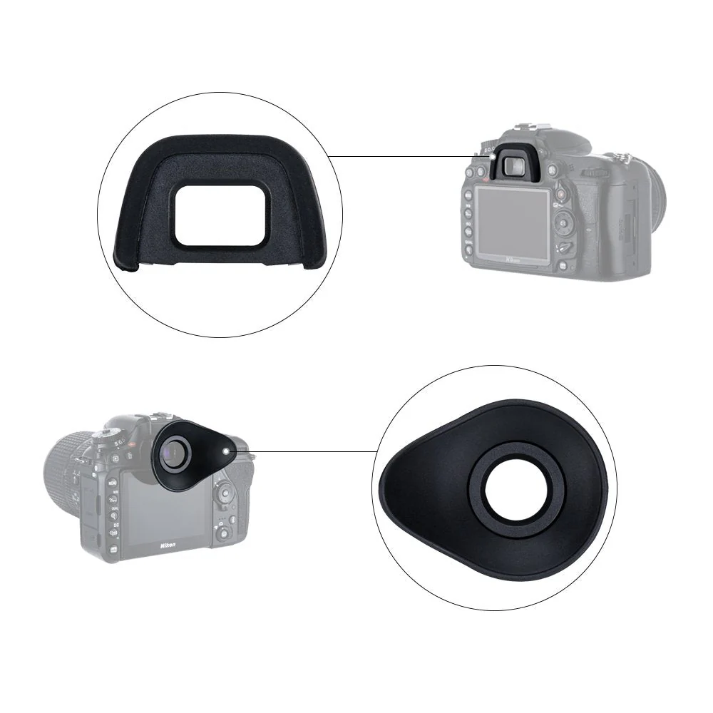 JJC 2 Types Eyecup Eyepiece Viewfinder for Nikon D780 D750 D610 D3500 D3400 D3300 D5600 D5500 D7500 D7200, 360° Rotatable Oval Design + Original Eyeshade Replaces Nikon DK-21/DK-23 Eye Cup - Image 3