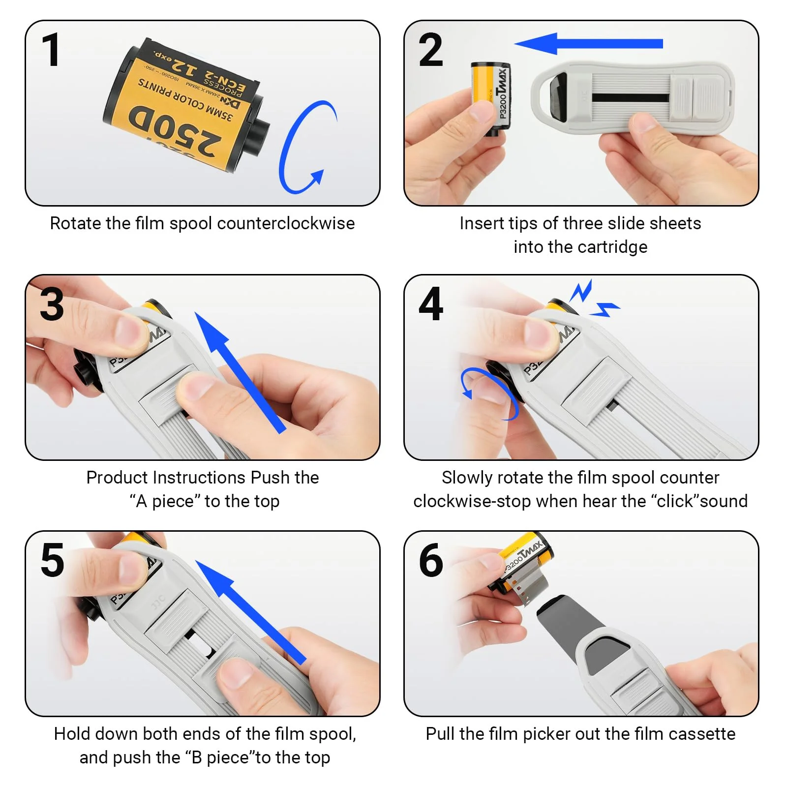 JJC 35mm Film Retriever, 135 Leader Film Retriever Picker, 35mm Film Extractor Puller Tools for 35mm Cassettes Safe Films with Lanyard (No Film Included) - Image 4