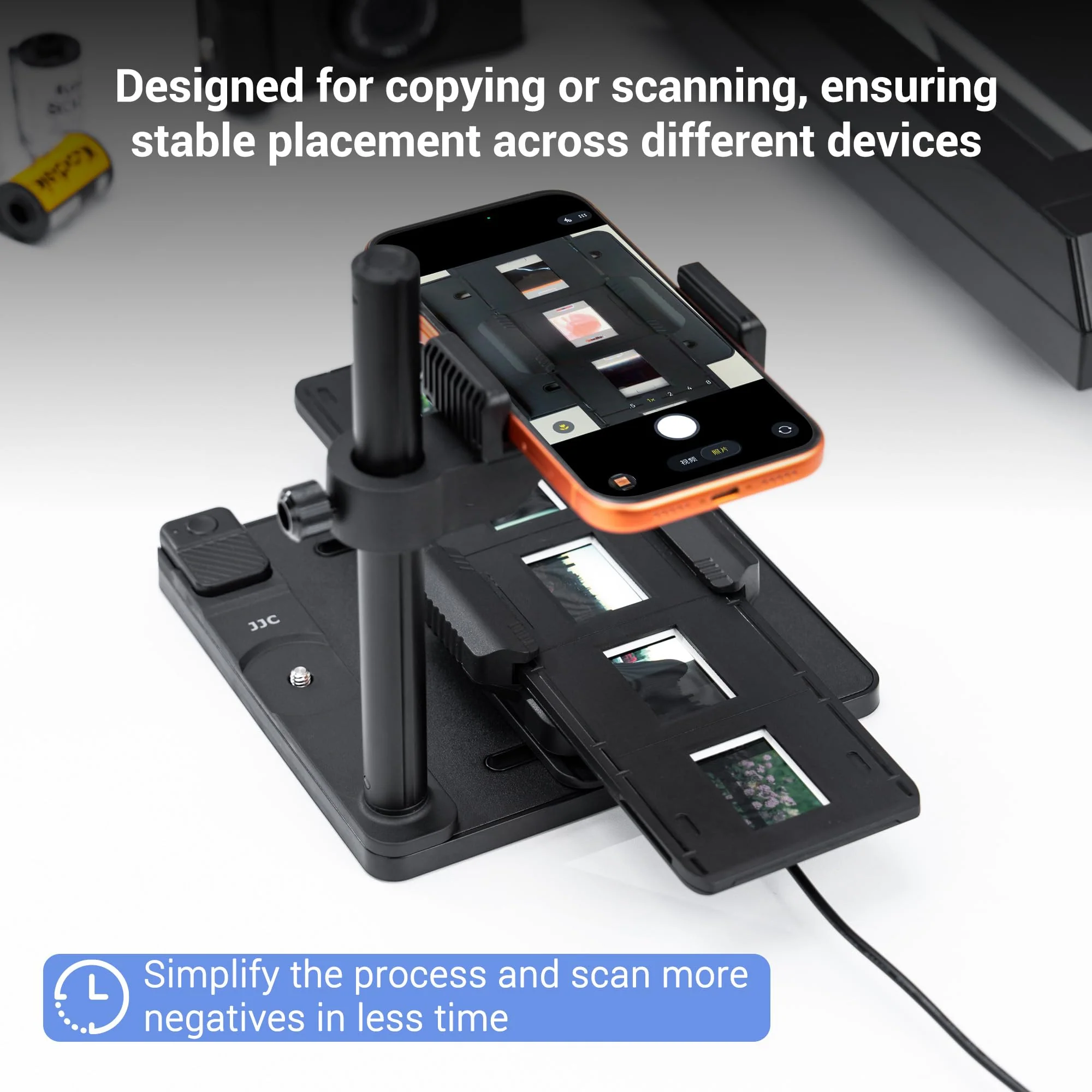 JJC 35mm Photo Slide Mount Holder, Compatible with Film Scanners, Mobile Film Scanner Convert & Negative Film Digitizer, Keeps Film Flatness and Stability for Easy Copying Scanning 35mm Slide Mount Holder - Image 3
