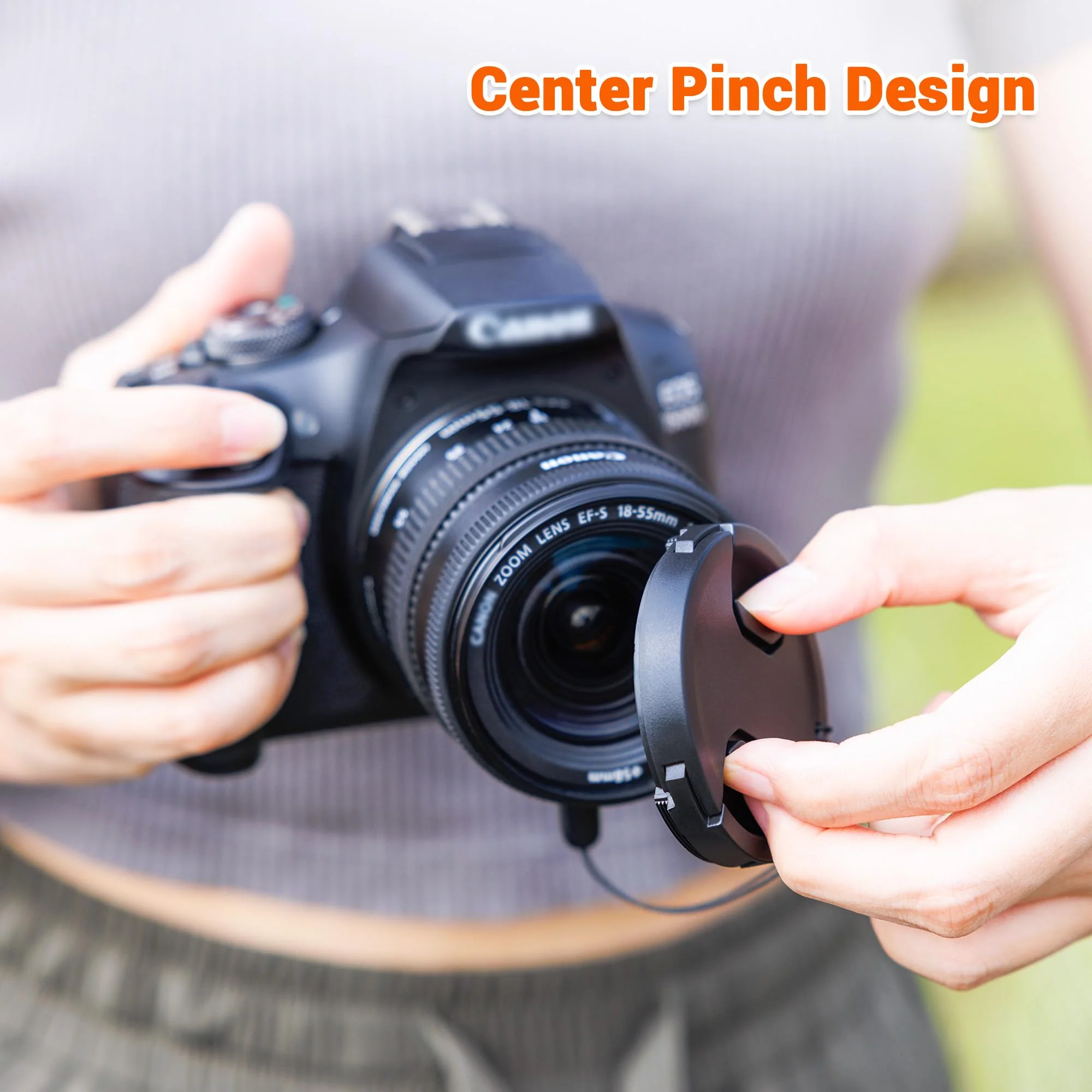 JJC 58mm Front Lens Cap Cover + Elastic Anti-Loss Cap Keeper Leash for Canon EF-S 18-55mm f/3.5-5.6 IS STM, Fujifilm XF 18-55mm f/2.8-4 R LM OIS, XC 16-50mm f3.5-5.6 OIS Lens & More 58mm Thread Lenses - Image 5