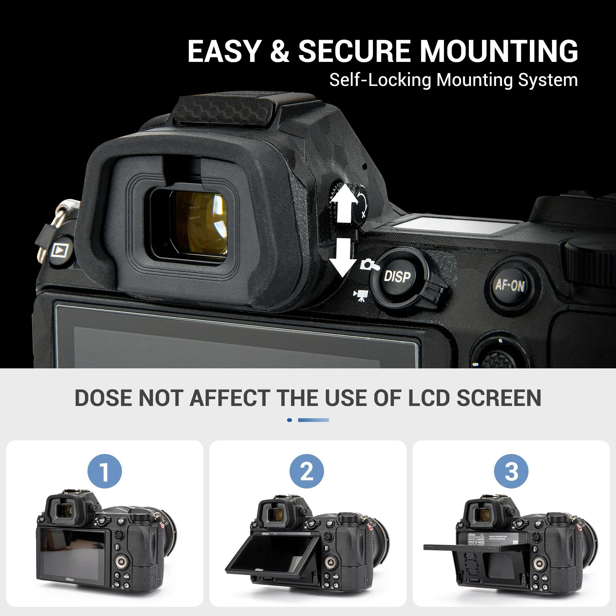 JJC Camera Eyecup Eyepiece Viewfinder for Nikon Z7 II Z7 Z6 III Z6 II Z6 Z5 Replaces Nikon DK-29 Eye Cup with Soft Silicone Extended Design-2 Pack - Image 5