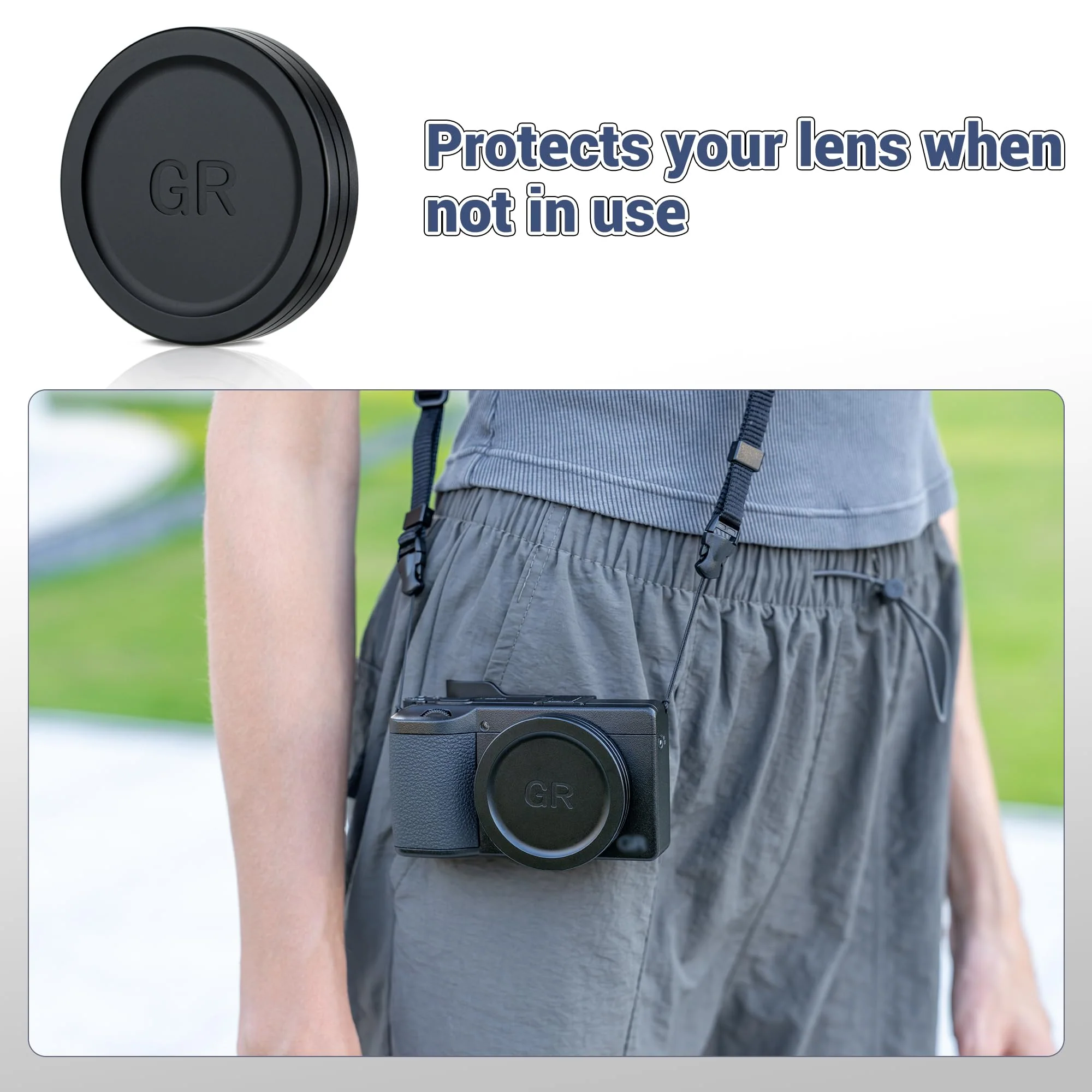 JJC Camera Lens Cap for Ricoh GR IV GRIV GR4 GR IV HDF Monochrome with Soft EVA Interior, Aluminium Durable Lens Protector Cover for GR 4 Digital Camera Accessories, Anti-dust and Scratch-Resistant - Image 2