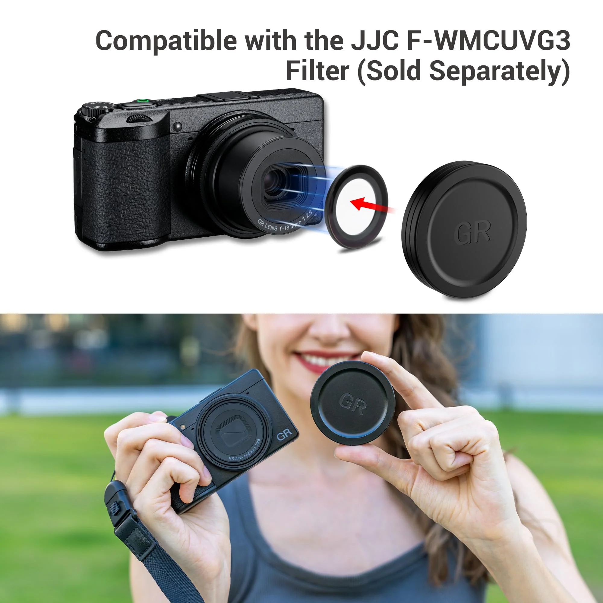 JJC Camera Lens Cap for Ricoh GR IV GRIV GR4 GR IV HDF Monochrome with Soft EVA Interior, Aluminium Durable Lens Protector Cover for GR 4 Digital Camera Accessories, Anti-dust and Scratch-Resistant - Image 5