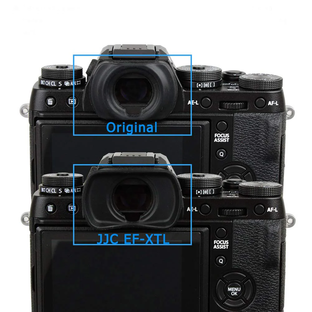 JJC EF-XTL Soft Silicone Eye cup Eyepiece for Fuji XT1 XT2 XT3 XT4 GFX-50S GFX100 X-H1, XT4 Eyecup, XT3 Eyecup, GFX 100, EC-XT L, Compatible with Fujfilm X-T1 X-T2 X-T3 X-T4 GFX-50S GFX100 X-H1 Eyecup for Fuji XT1 XT2 XT3 XH1 FX-50S - Image 2
