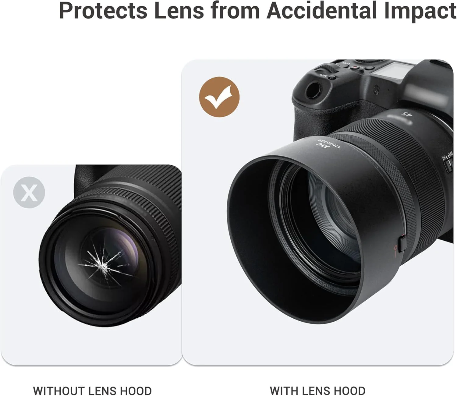 JJC ES-73B Reversible Lens Hood Shade Protector for Canon RF 45mm RF45mm F1.2 STM Replaces Canon ES73B, Compatible with 67mm Filters & Lens Caps, No Vignetting Round Shape - Image 7