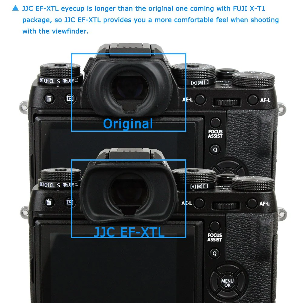 JJC Eyecup Eyepiece EF-XT L Replacement for Fuji X-H2 X-T5 X-T4 X-T3 X-T2 XT4 XT3 XT2 XT1 XH1 GFX100S GFX100 GFX 50S GFX50S II Camera Viewfinder Eyeshade Replaces Fuji Eye Cup EF-XTS EF-XTM EF-XTL - Image 2