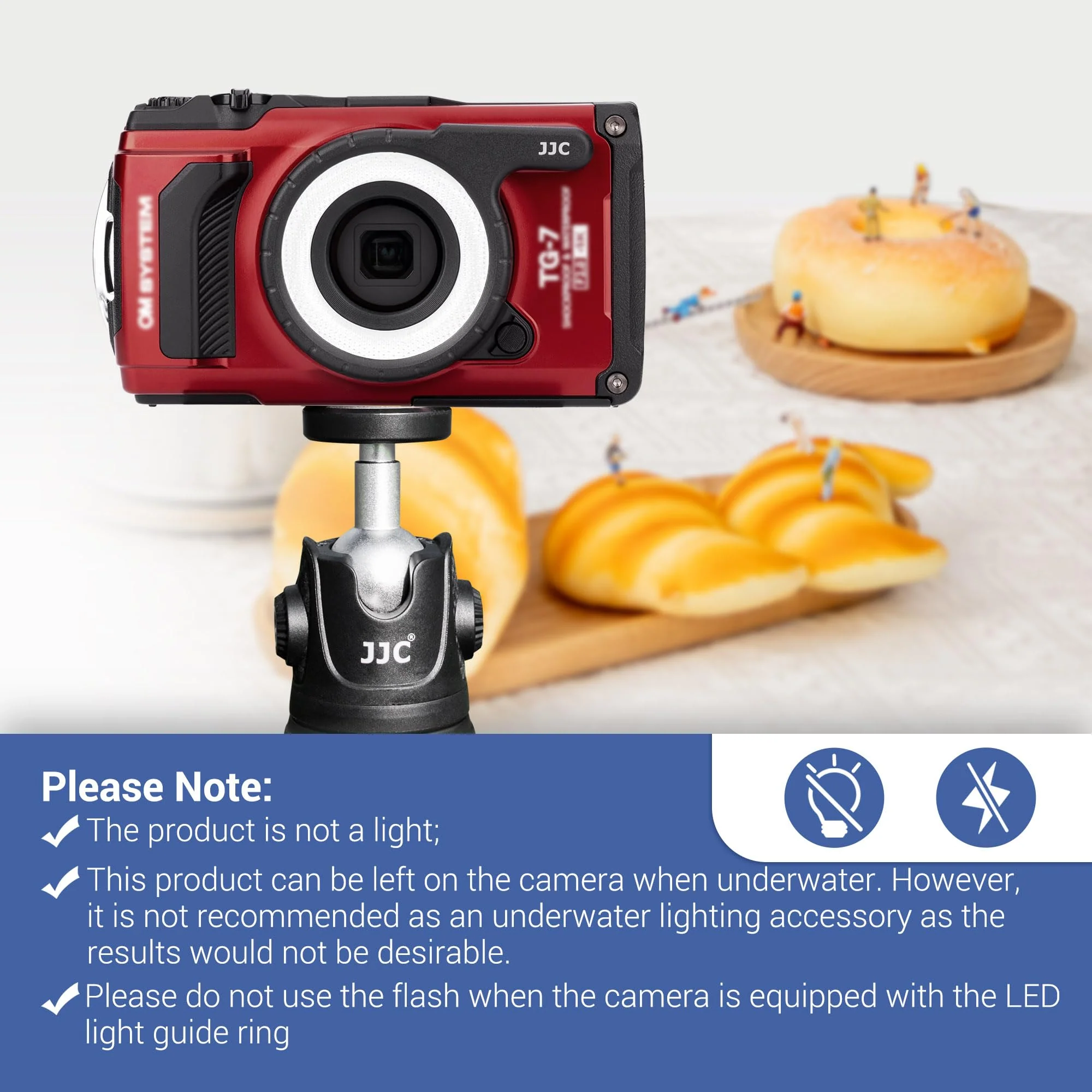 JJC LED Light Guide Ring for Olympus Tough TG-7 TG7 TG-6 TG6 TG-5 TG5 TG-4 TG4 TG-3 TG3 TG-2 TG2 Digital Cameras, Macro Ring Light Flash Replaces Olympus LG-1 for Close Up Macro Photography Replaces LG-1 Light Guide - Image 7