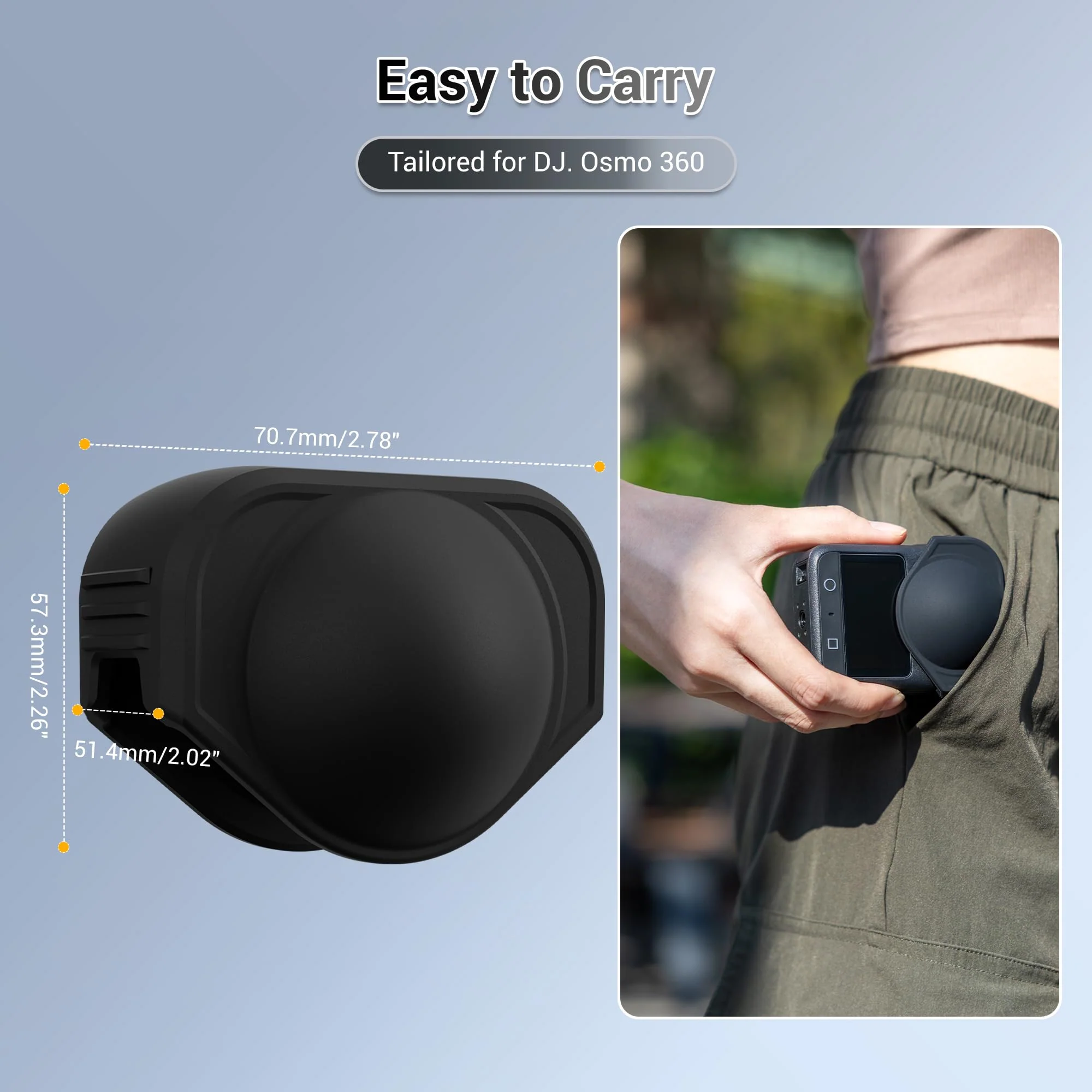 JJC Lens Cover for DJI Osmo 360, Silicone Cover Compatible with Osmo360 LensProtector, Protective Rubber Cap Protect Front & Rear Lens from Crack Bumps Dust Scratch When Not Using Large-Compatible with Lens Guard - Image 6