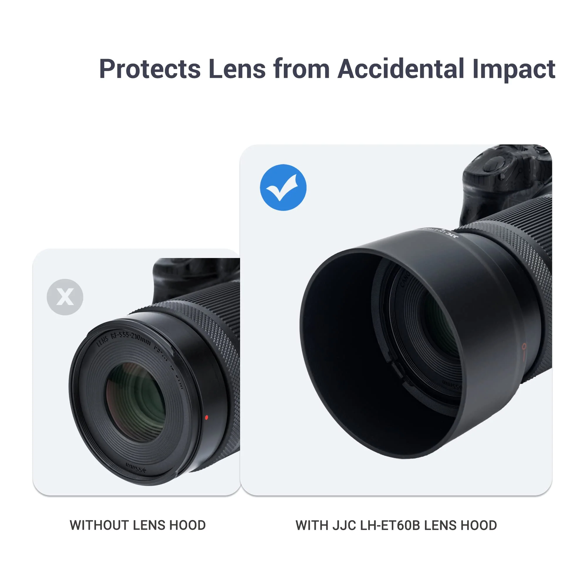 JJC Lens Hood for Canon RF-S 55-210mm F5-7.1 is STM on R50 R100, Reversible Lens Shade Replace Canon ET-60B Lens Hood, Compatible with 55mm Filters and Lens Cap Replace ET-60B - Image 5