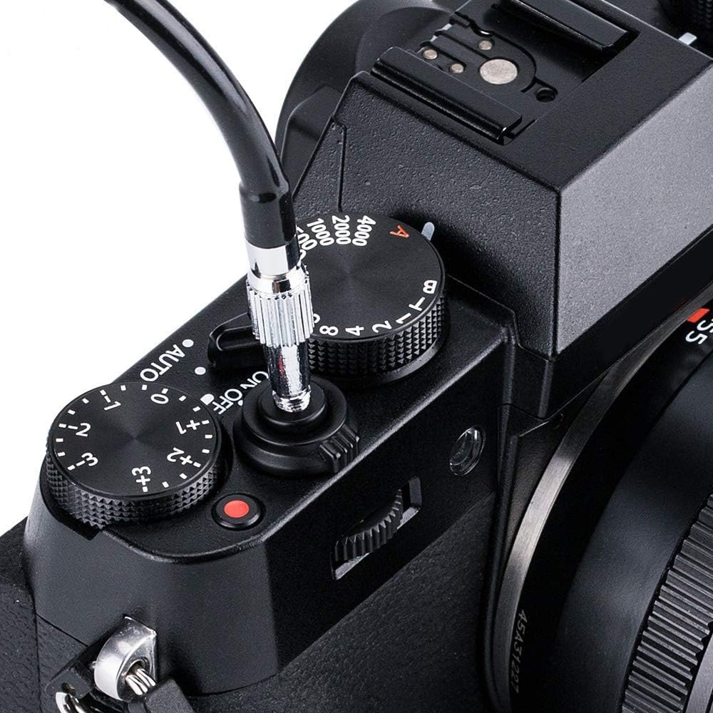 JJC Mechanical Shutter Release Cable Cord with Bulb-Lock for Fuji Fujifilm X-T5 X-T4 X-T3 X-T50 X-T30 II X-M5 X-PRO3 X100VI X100V X-T2 X-T20 X100F X-E4, Sony RX1R II RX10 IV III, Lecia M10 M9 & More 70cm Black - Image 2