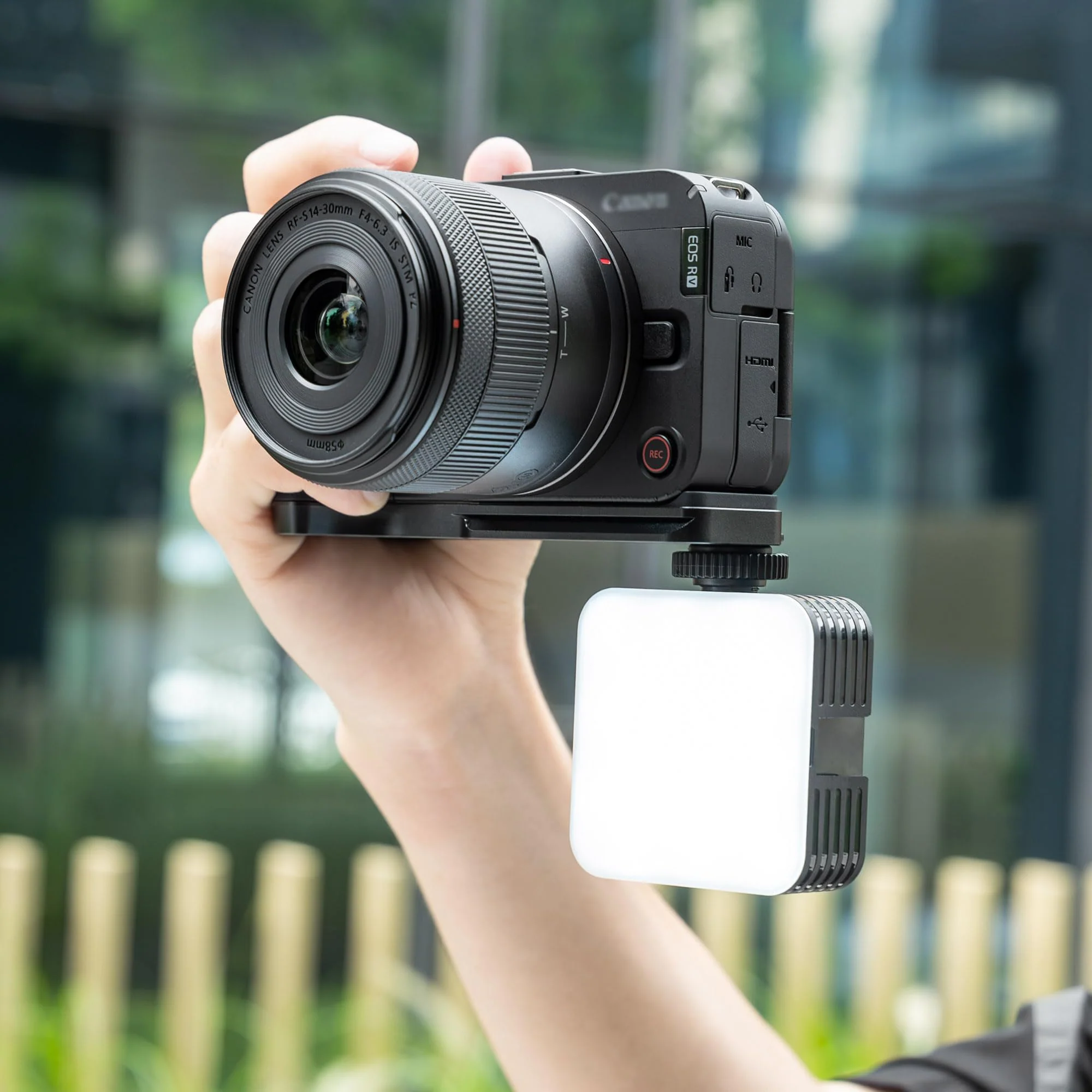 JJC Metal Hand Grip L Bracket for Canon EOS R50 V Camera(Not for R50), R50V Handgrip with Cold Shoe Mount, Silicone Handle, Anti-Slip Pad, Arca Swiss Quick Release Plate & 1/4"-20 Tripod Hole, Black - Image 7