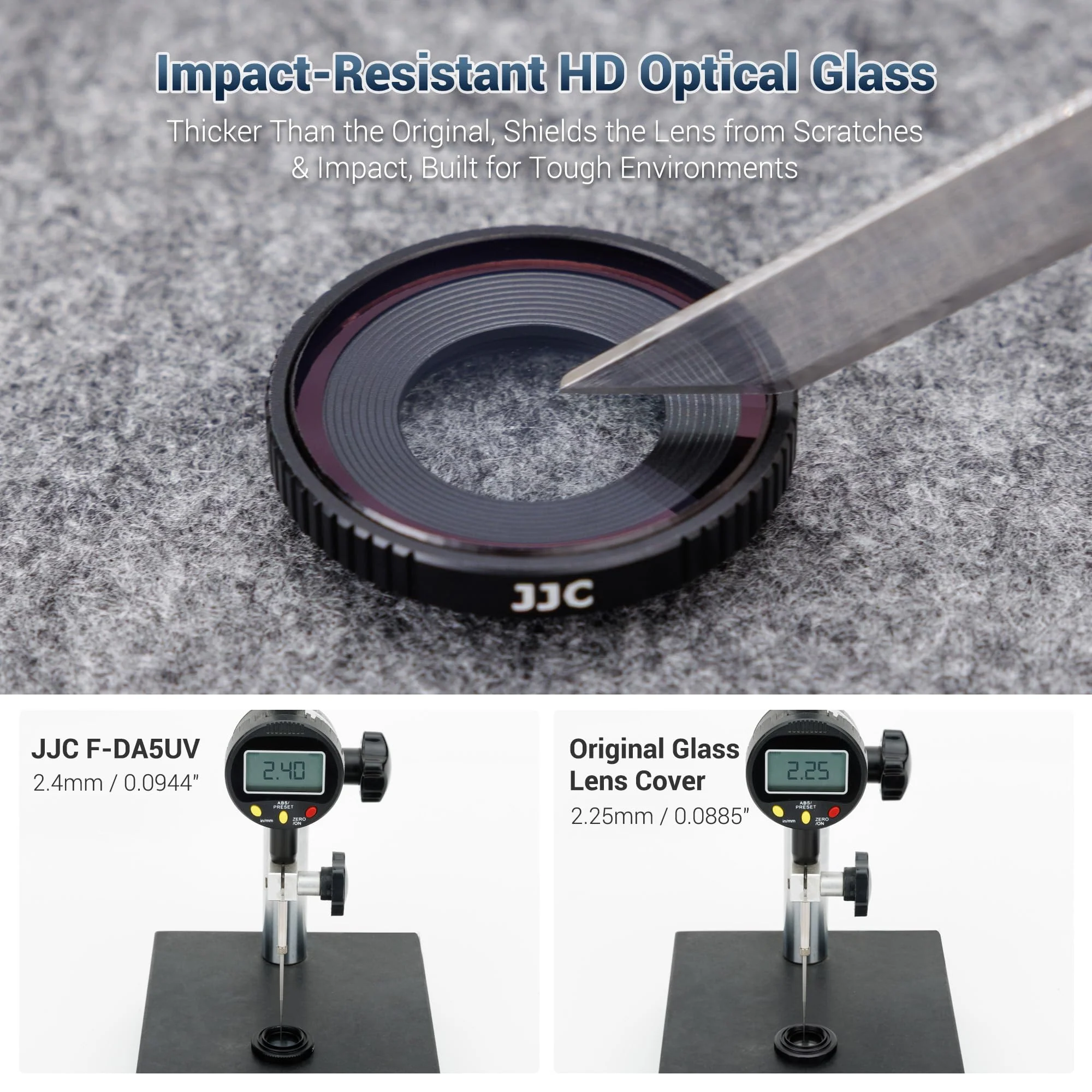 JJC Screw On UV Filter for DJI Osmo Action 5 Pro 4 Only,with Rubber Lens Cap,Replace OEM Osmo Action 5 Pro Glass Lens Cover,Multi Coated HD Optical Glass,Absorb Ultraviolet Light & Reduce Bluish Cast Ultraviolet Filter - Image 6