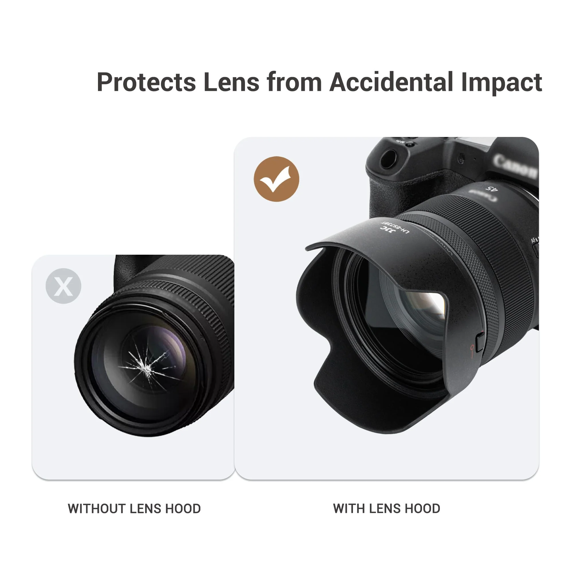 JJC Tulip Flower Lens Hood for Canon RF 45mm f/1.2 STM Lens, Reversible Lens Shade Replacement of Canon ES-73B Hood, Compatible with 67mm Filter/Lens Cap Tulip Flower Shape - Image 7