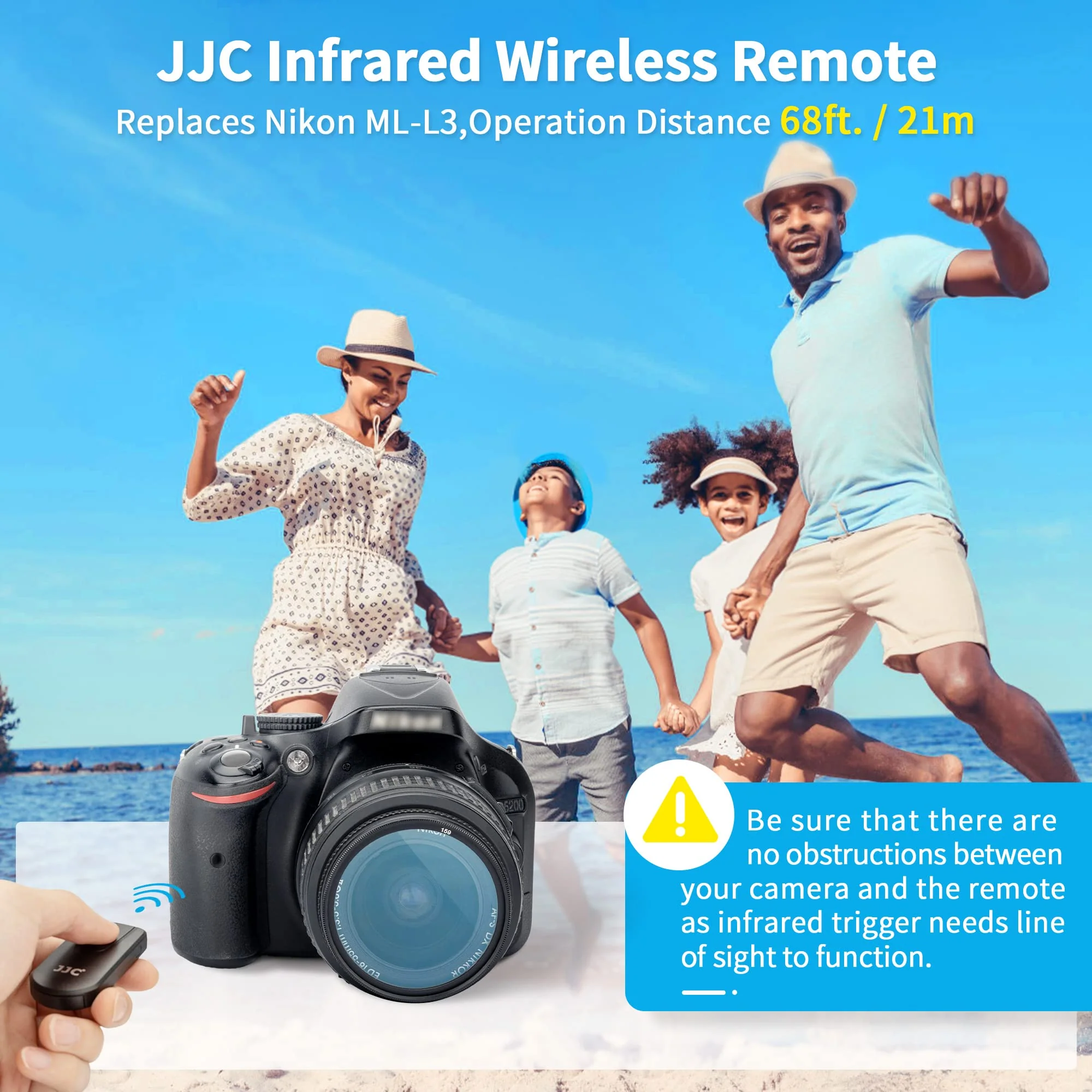 JJC Wireless Infrared Shutter Release Remote Control Replaces Nikon ML-L3 for Nikon D750 D610 D3400 D3300 D3200 D7500 D7200 D7100 D5500 D5300 D5200 D90 D80 Coolpix P900 P7800 P7700 Replace Nikon ML-L3 - Image 2