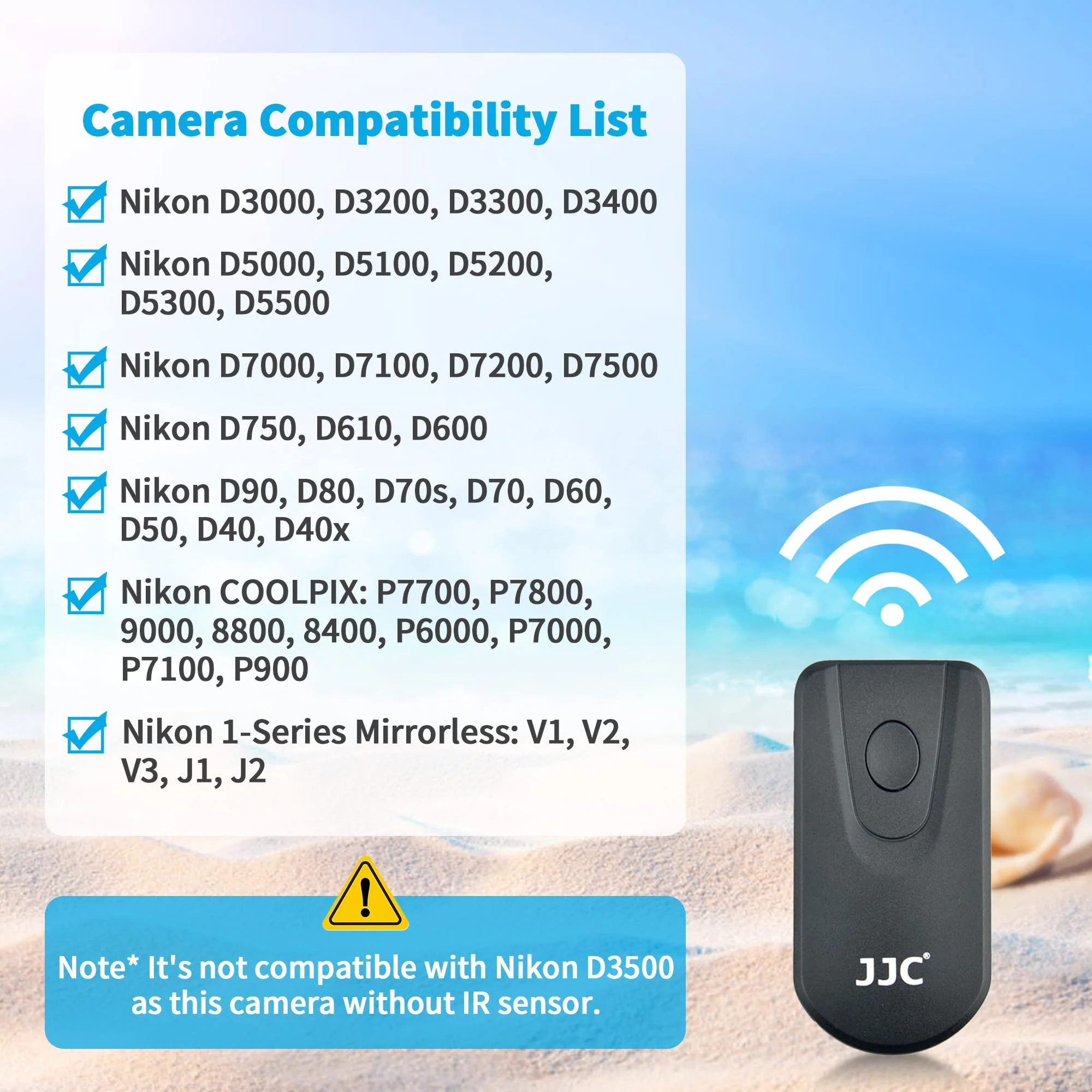 JJC Wireless Infrared Shutter Release Remote Control Replaces Nikon ML-L3 for Nikon D750 D610 D3400 D3300 D3200 D7500 D7200 D7100 D5500 D5300 D5200 D90 D80 Coolpix P900 P7800 P7700 Replace Nikon ML-L3 - Image 4