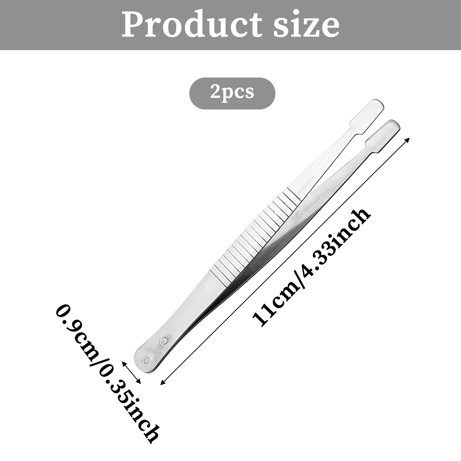 JJUNW Pack of 2 Stamp Tweezers, Stainless Steel Flat Wide Tweezers, Universal Tweezers, Stamp Tweezers, Philately Collector's Tools for Stamps, Documents, Photo Development - Image 2