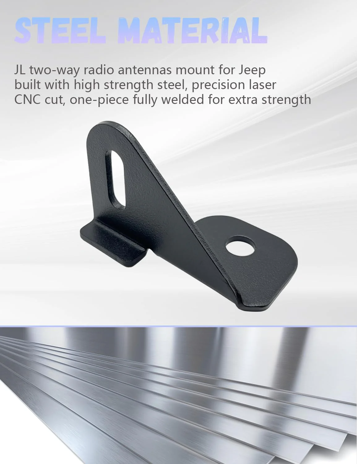 JL Radio Antenna Mount for Jeep, Gladiator Antenna Holder-Radio Antenna Mount-Driver Side CB Antenna Mount-Compatible with Jeep Wrangler JL JLU & JT 2018; 2019; 2020; 2021; 2022;2023; 2024 - Image 3