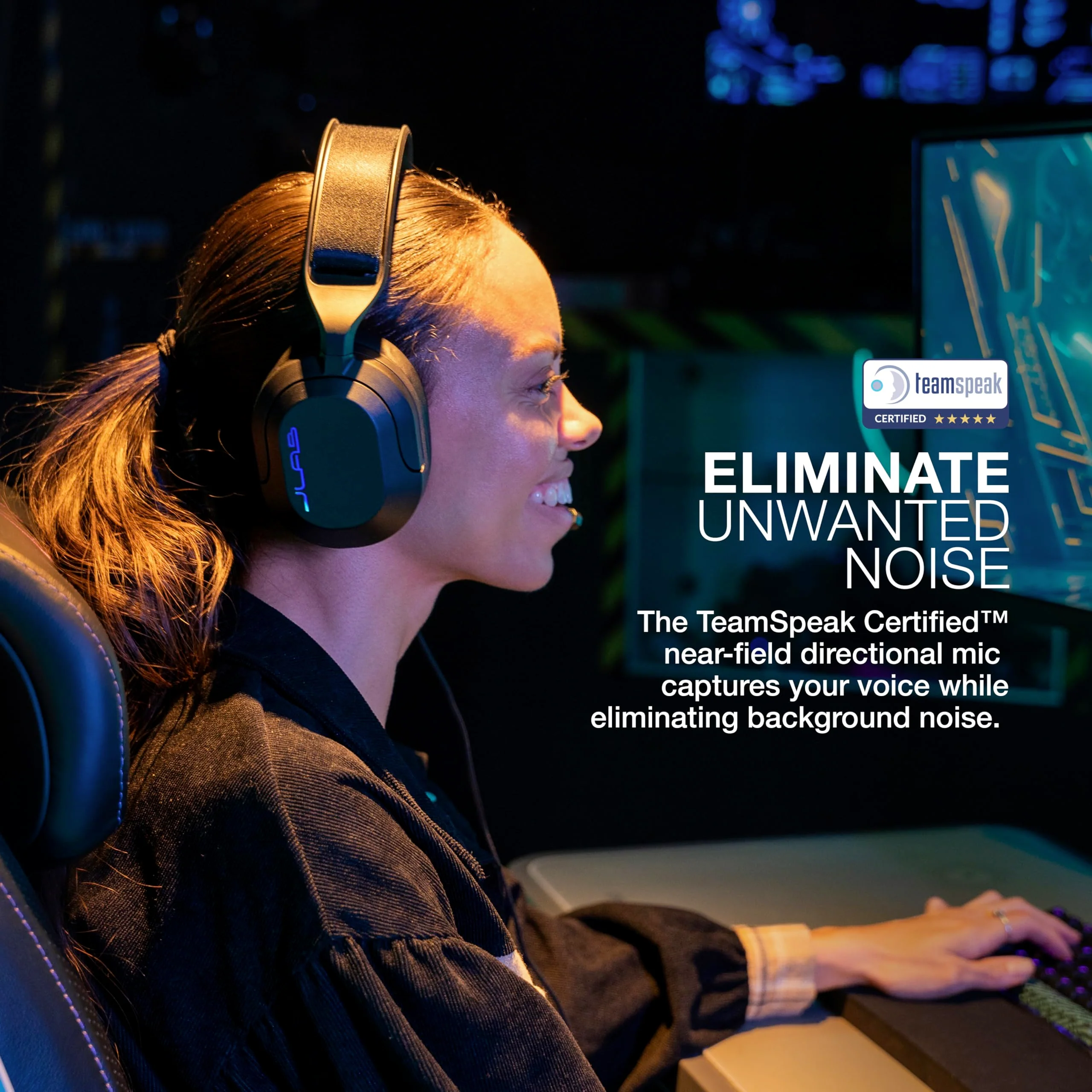 JLab Nightfall Gaming Headset with Near-Field Directional Flip-to-Mute Rotating Boom Mic, 50mm Drivers and Sound Isolating Inner Shelf, Wired 3.5mm for PC, PS5, PS4, Xbox Series X/S, Xbox one, Switch - Image 6