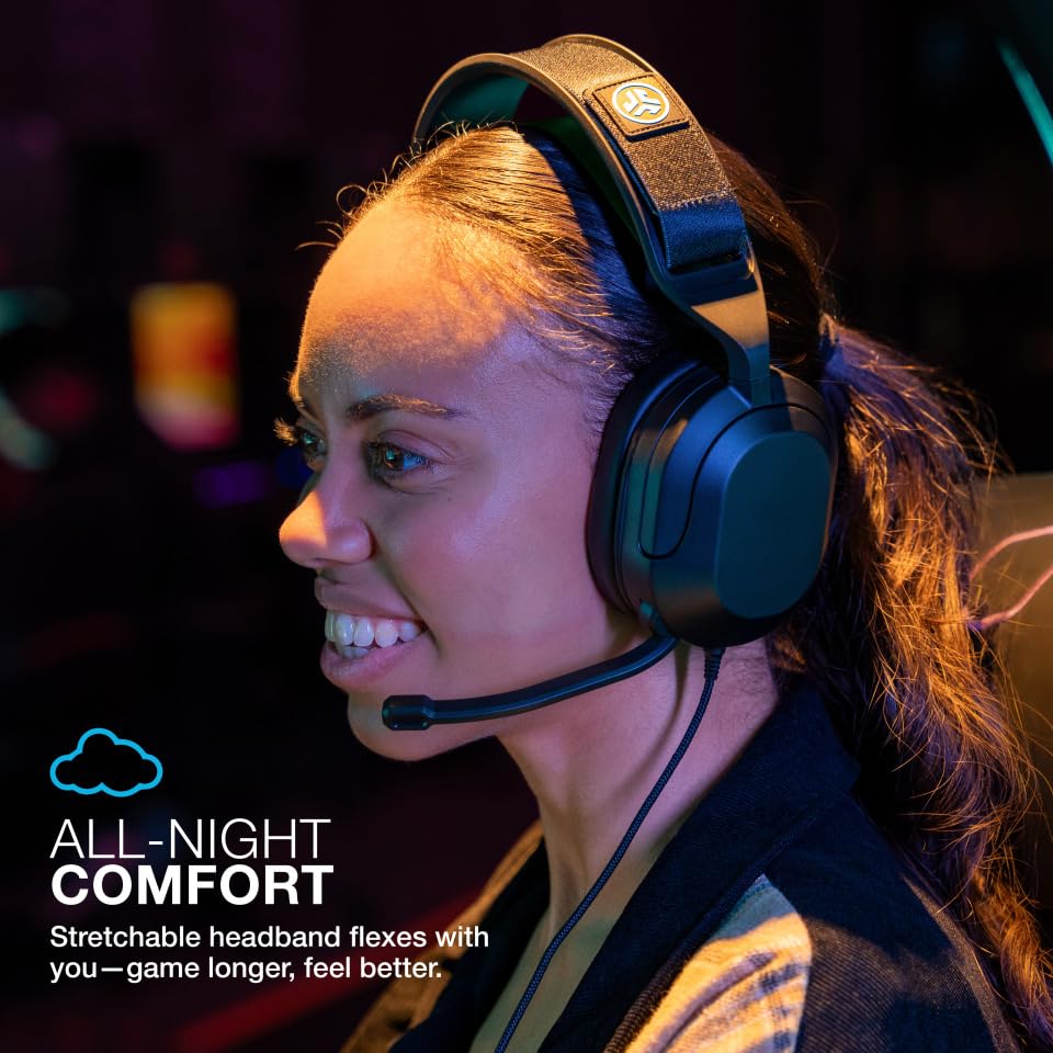 JLab Nightfall Gaming Headset with Near-Field Directional Flip-to-Mute Rotating Boom Mic, 50mm Drivers and Sound Isolating Inner Shelf, Wired 3.5mm for PC, PS5, PS4, Xbox Series X/S, Xbox one, Switch - Image 7