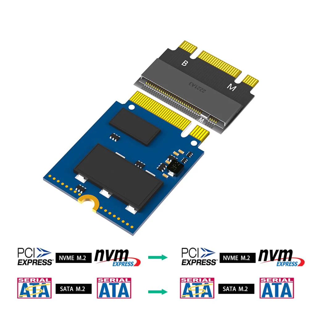 JMT M.2 NVME M-Key B+M 2230 to 2242 SATA-Bus SSD Extension Adapter Card Compatible with ThinkPad X270 X280 T470 T480 L480 T580 Serials (2230 to 2242) - Image 3