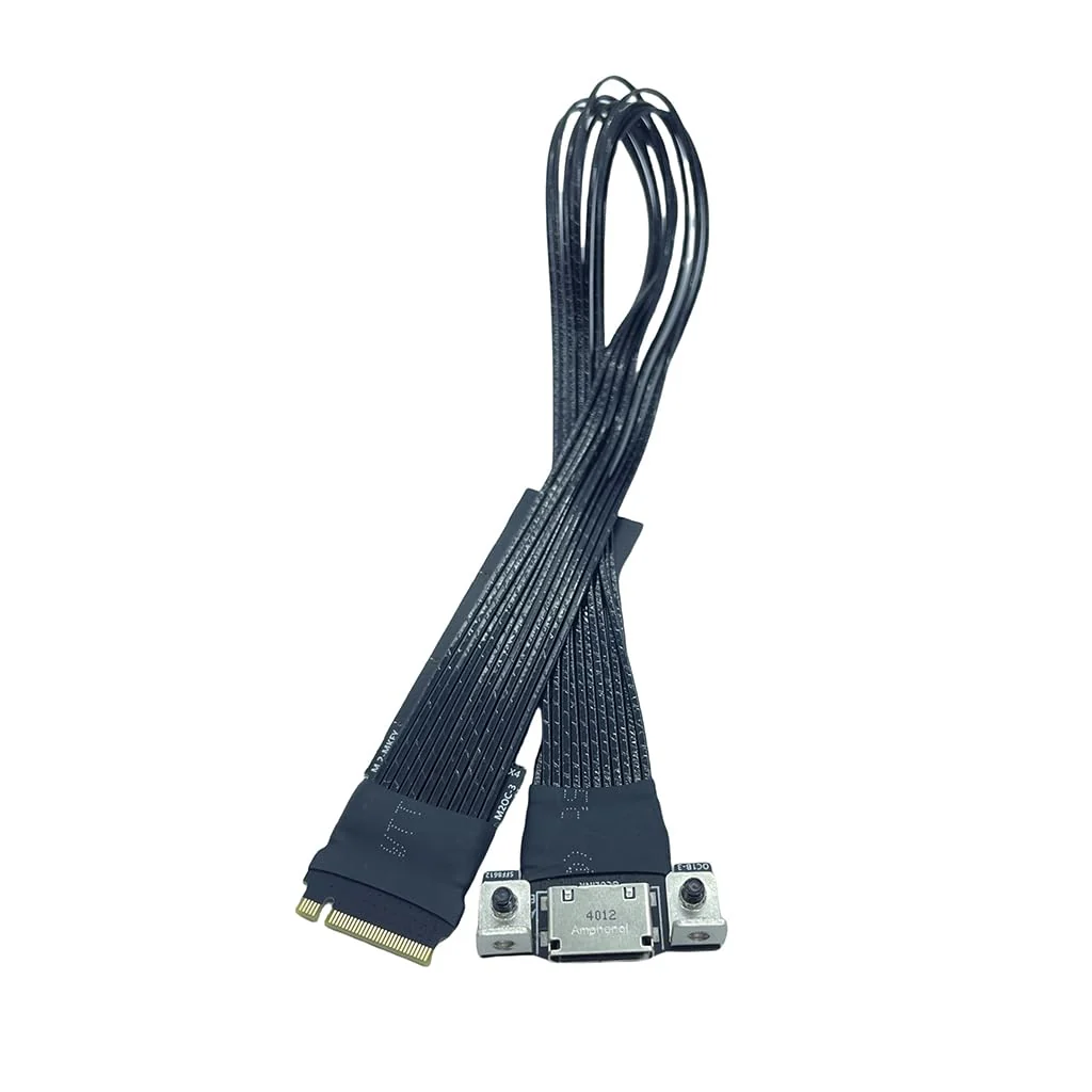 JMT M.2 NVMe M Key to Oculink 4i / SFF8611 Extension Cable PCIe4.0 X4 Gen3 4 Compatible with T10 / SAS-4 SFF-8612 (15cm) 15cm - Image 2