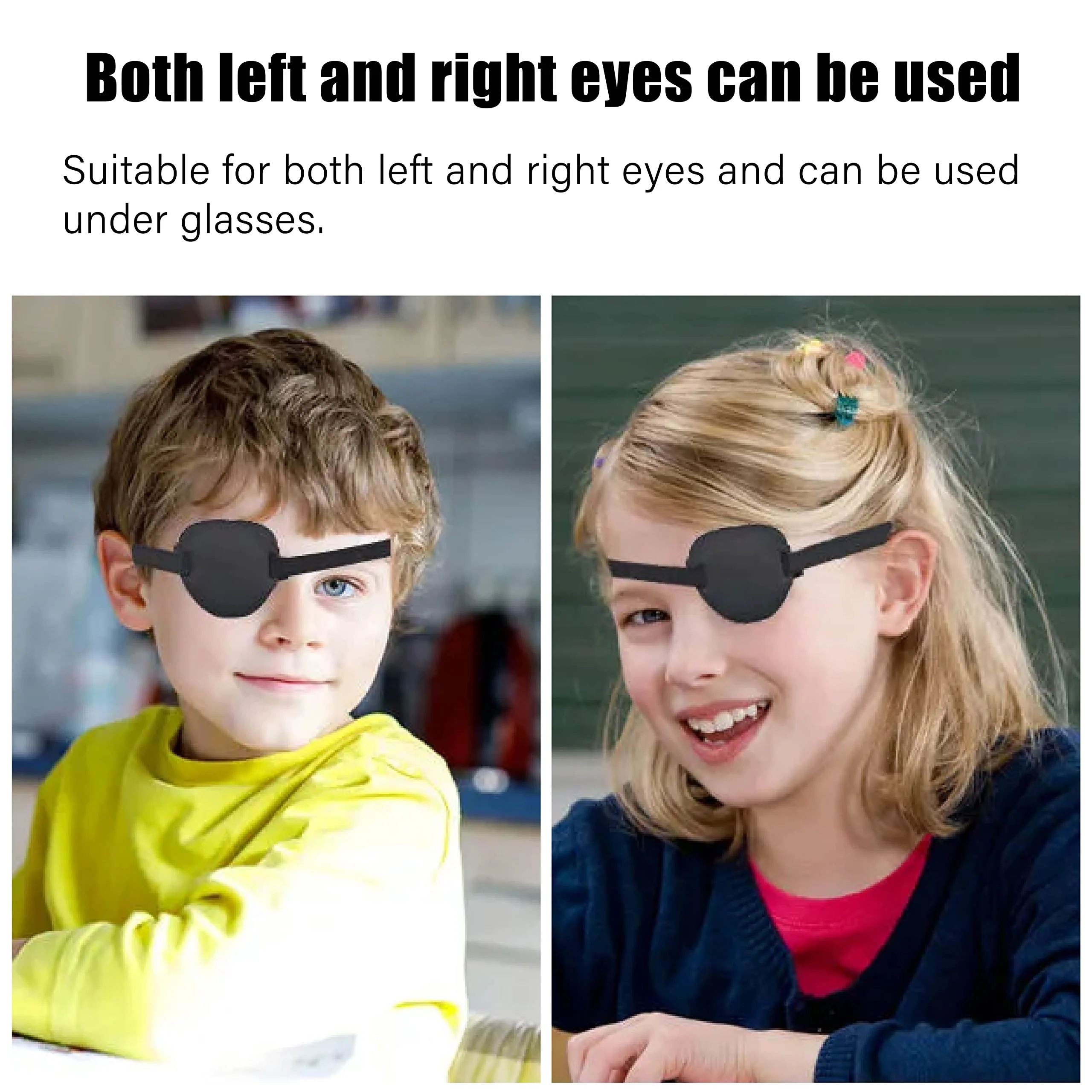 joaoxoko Eye Patches for Adults，2 Pcs Medical Eye Patches for Amblyopia Lazy Eye Patches for Left or Right Eyes，Black 3D Adjustable Eyepatch (Two Blacks) - Image 2
