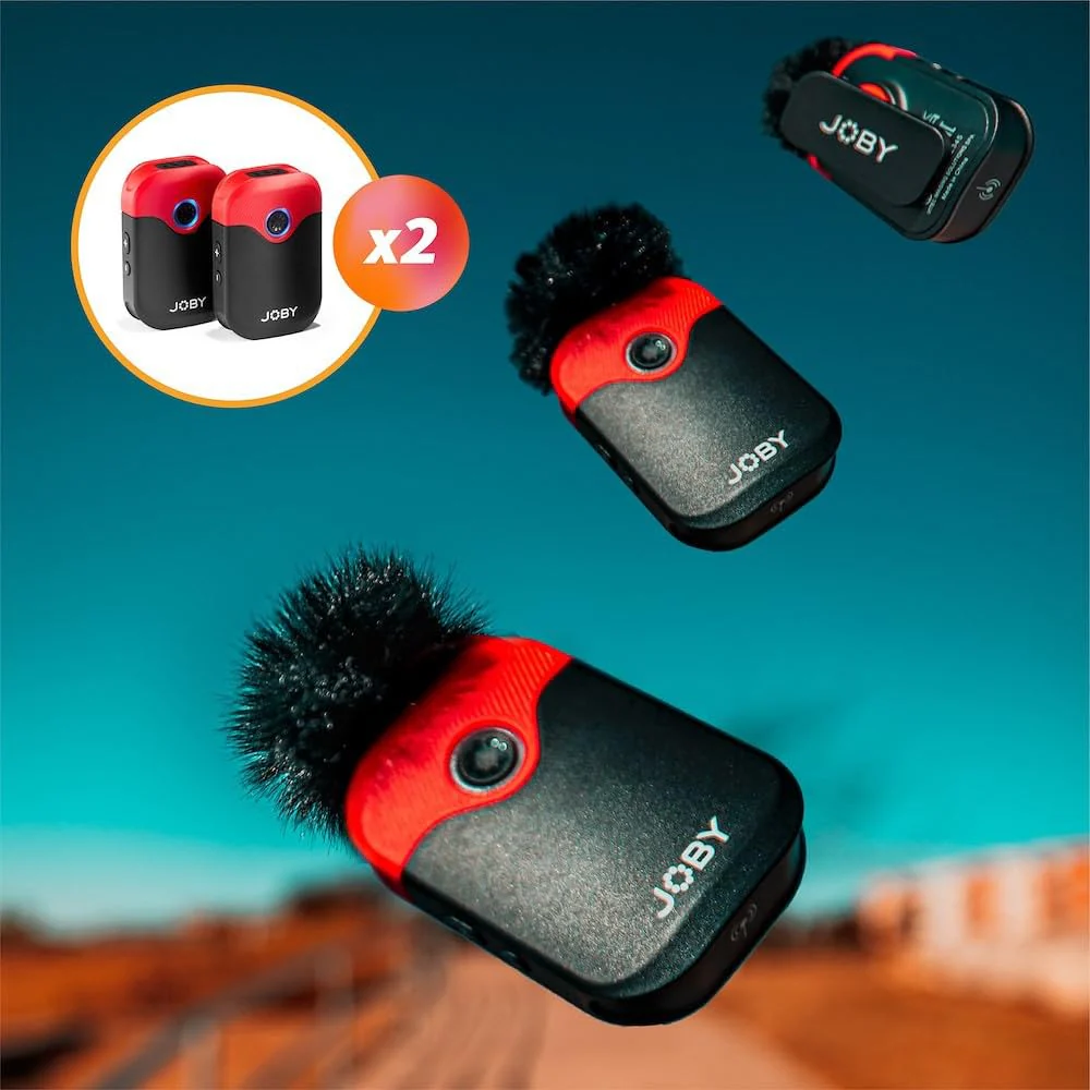 Joby Wavo Air 2.4Ghz Wireless Microphone System with Two Transmitters Designed Mounting System, Vlogging, Filmmaking, Interview, Smartphone, Camera - Image 5