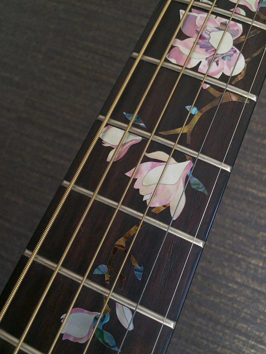 Jockomo Magnolia Flower Tree Of Life Guitar Position Mark Inlay Sticker - Image 3