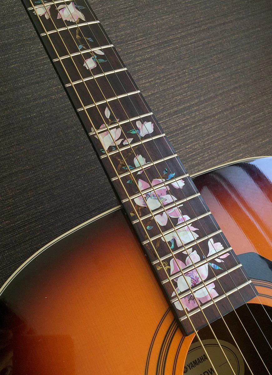 Jockomo Magnolia Flower Tree Of Life Guitar Position Mark Inlay Sticker - Image 4