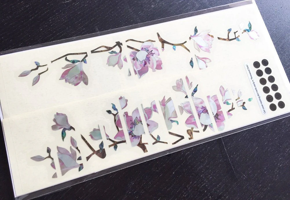 Jockomo Magnolia Flower Tree Of Life Guitar Position Mark Inlay Sticker - Image 7