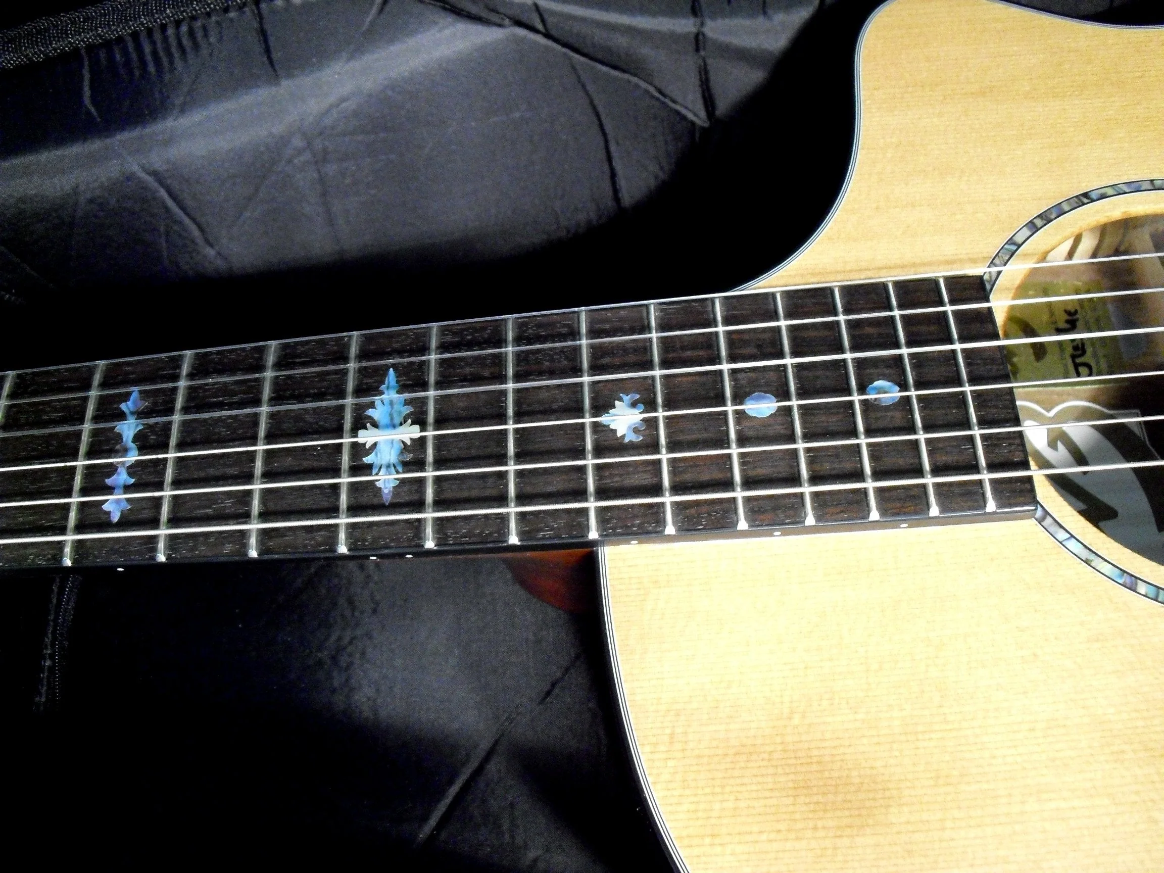 Jockomo Old Banjo Type Guitar Inlay Sticker Abalone Blue - Image 6