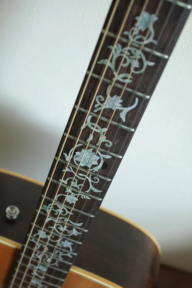 Jockomo Oriental Flower White Pearl Guitar Inlay Sticker - Image 2