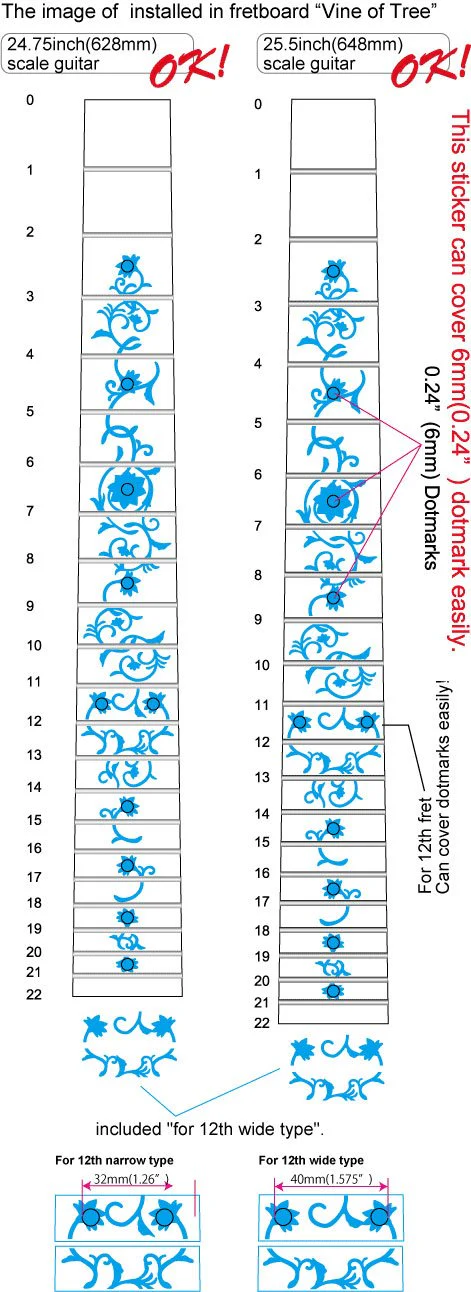 Jockomo Oriental Flower White Pearl Guitar Inlay Sticker - Image 7