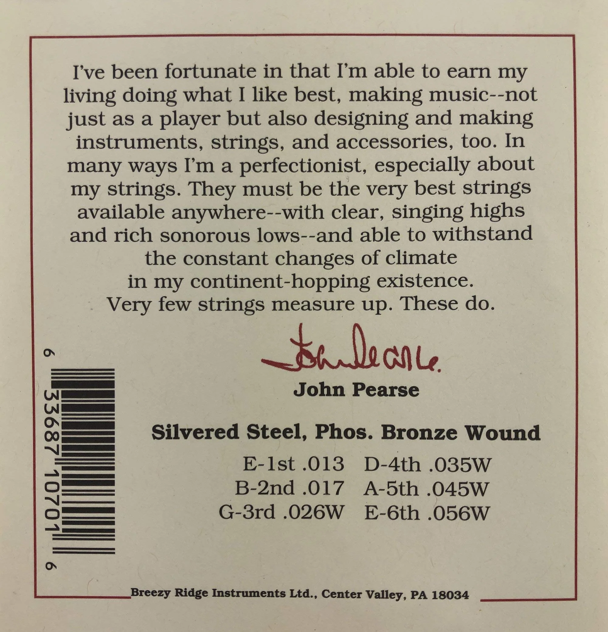 John Pearse Guitar Strings 3 Pack Acoustic Medium #700M Phosphor Bronze - Image 3