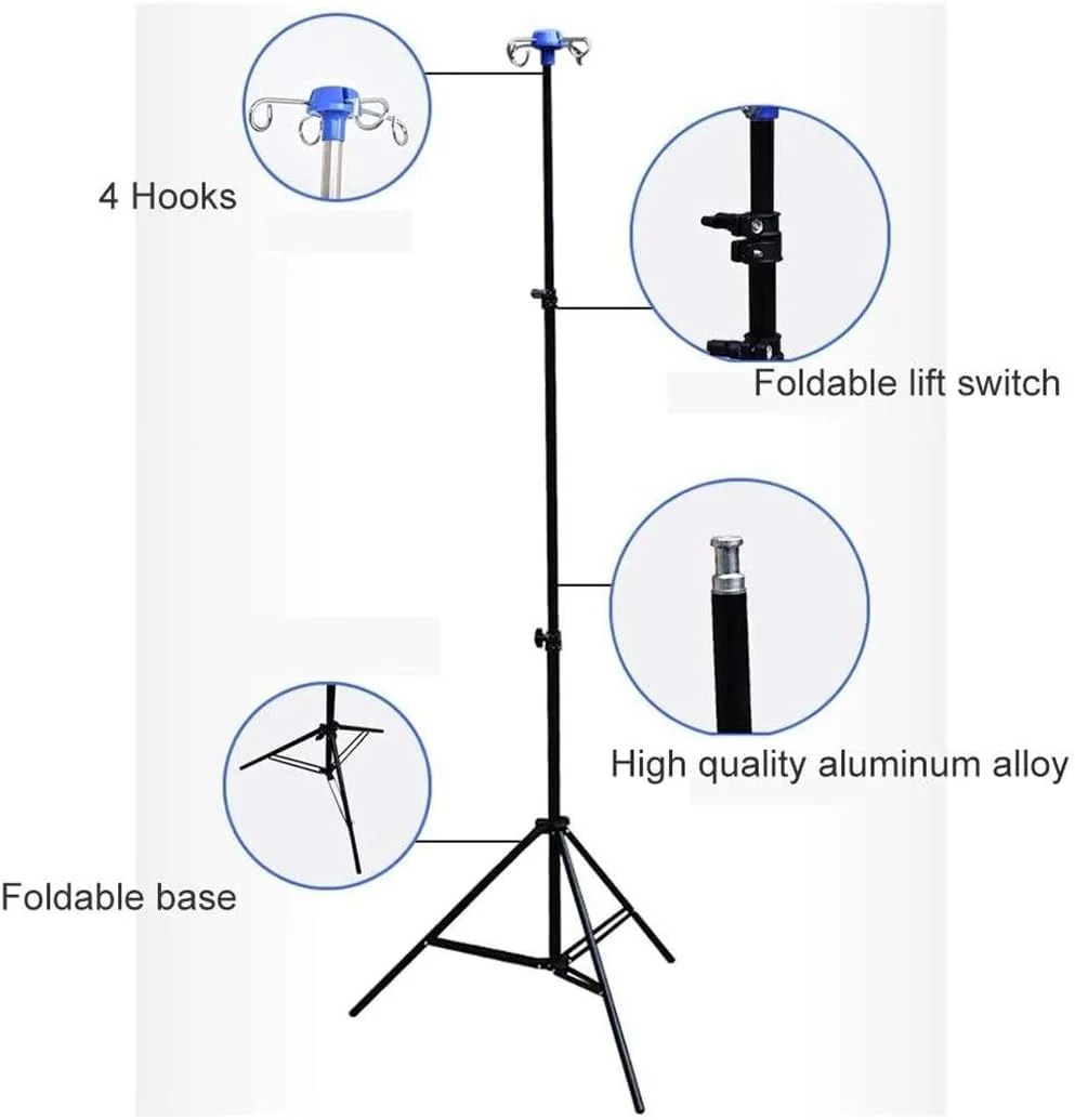 Jokerzi Foldable Household Infusion Stand, Portable and Mobile Medical Bottle Infusion Stand - Image 3