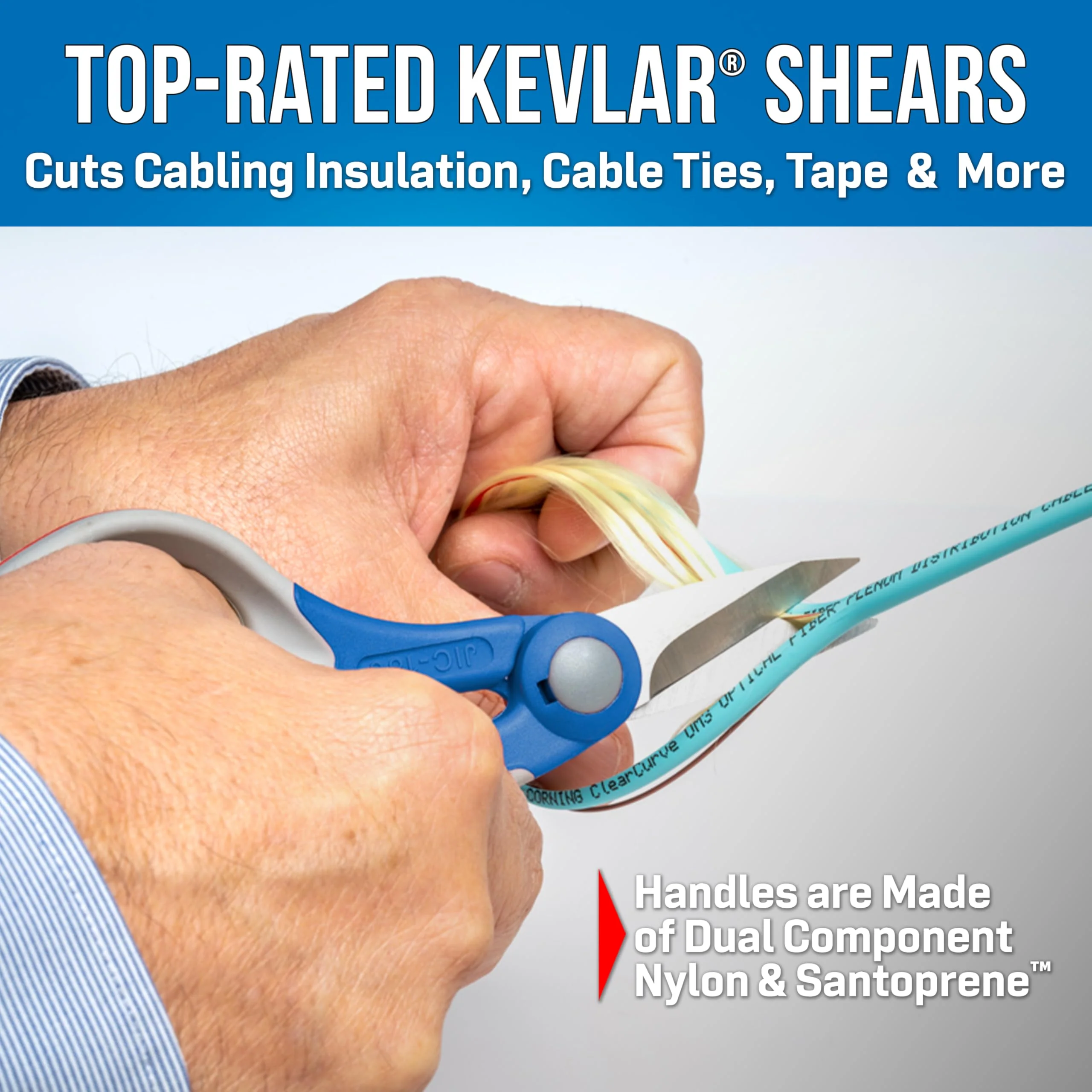 Jonard Tools TK-325 Kevlar Cutting Shears & Molded Pouch with Belt Clip (Color May Vary) - Image 3
