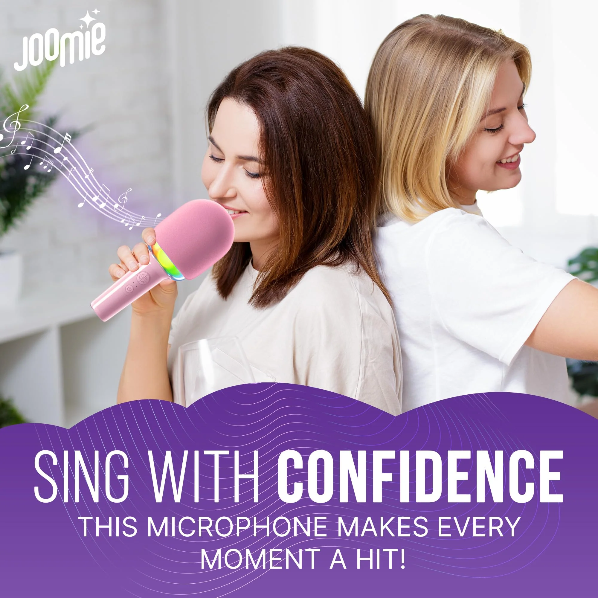 Joomie Kids Wireless Pink Karaoke Microphone - Fun Musical Toy with Pink Windscreen, Safe Design, Easy Controls, and Long Battery Life for Children's Parties, Playdates, and Imaginative Play - Image 7
