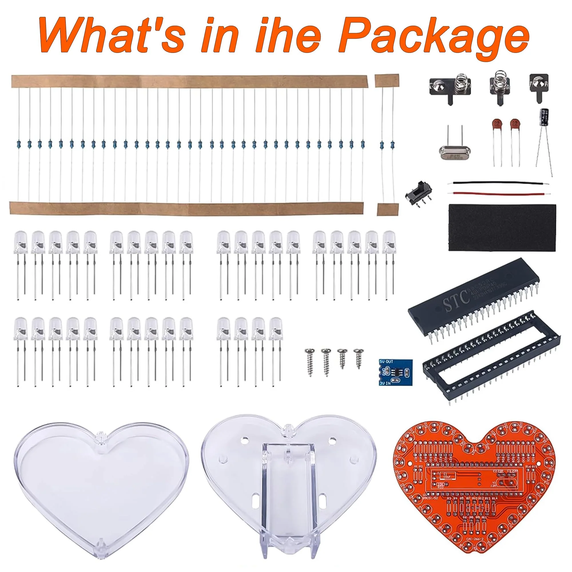 Joycabin LED Soldering Exercise Set, Heart-Shaped RGB LED Soldering Project, DIY Soldering Exercise Set, Electronic Kit for Students, Teaching and Learning Training, Valentine's Day, Handmade Gifts - Image 2