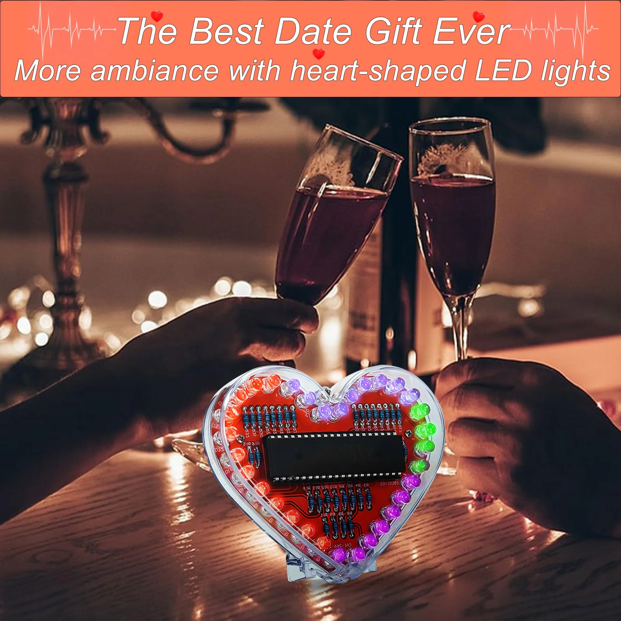 Joycabin LED Soldering Exercise Set, Heart-Shaped RGB LED Soldering Project, DIY Soldering Exercise Set, Electronic Kit for Students, Teaching and Learning Training, Valentine's Day, Handmade Gifts - Image 6