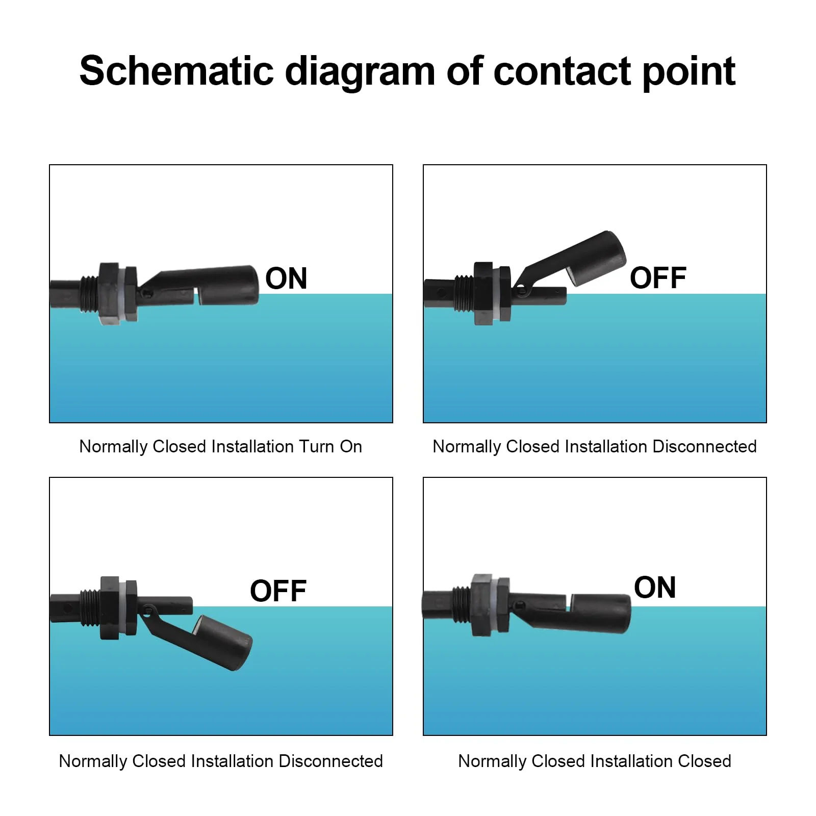 Joycabin Pack of 5 Float Switch Water Level Sensor, Float Switch, Level Switch, Side Mounted Horizontal Float Switch, Liquid Float Switch for Tank, Pool, Horizontal, Aquarium black - Image 5