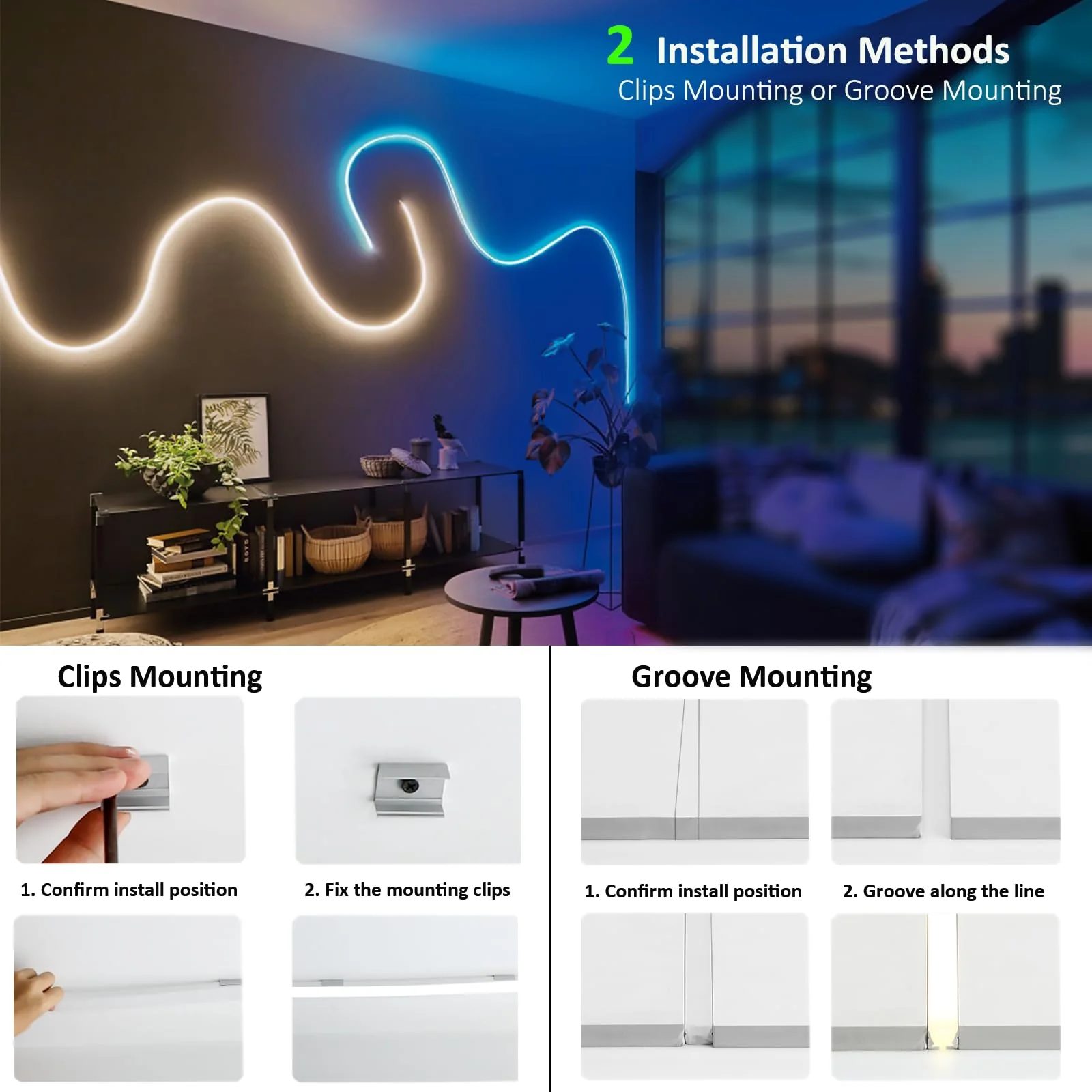 JOYLIT 4MM Wide Neon LED Strip Lights 24V Outdoor Waterproof, 16.8FT/5M 3000K Warm White 168LEDs/M Uniform Glow Neon Rope Light, Flexible Strip Lights for RV, Patio, Bathroom, DIY (No Power Supply) 4x10MM - Image 8
