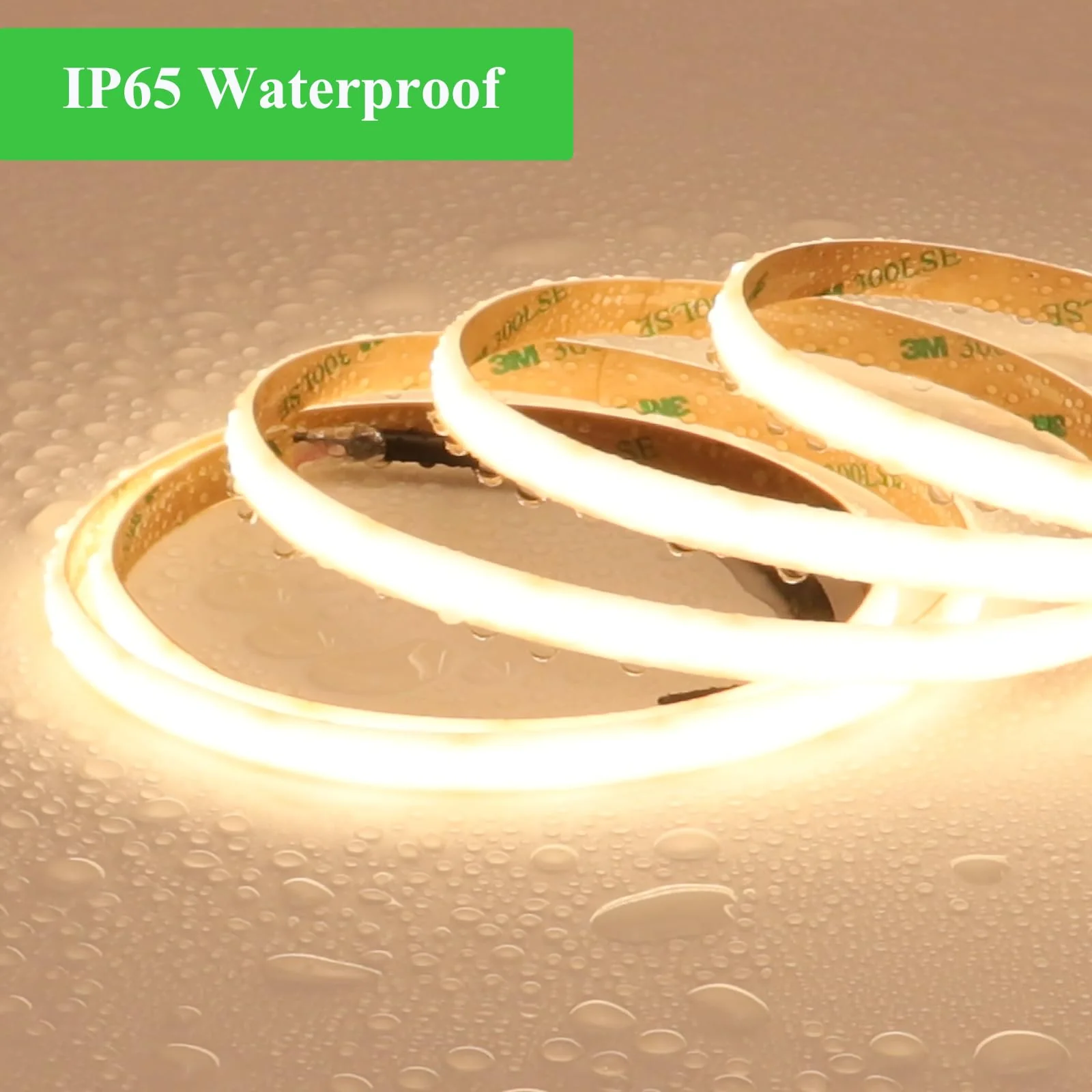 JOYLIT Diffused COB LED Light Strip 24V 3000K Warm White 16.4FT 525LM/FT Super Bright UL Premium Milky White Gel Coated Waterproof LED Tape Spotless 1400LEDs 100W Dimmable CRI 92+ 10MM Wide - Image 5