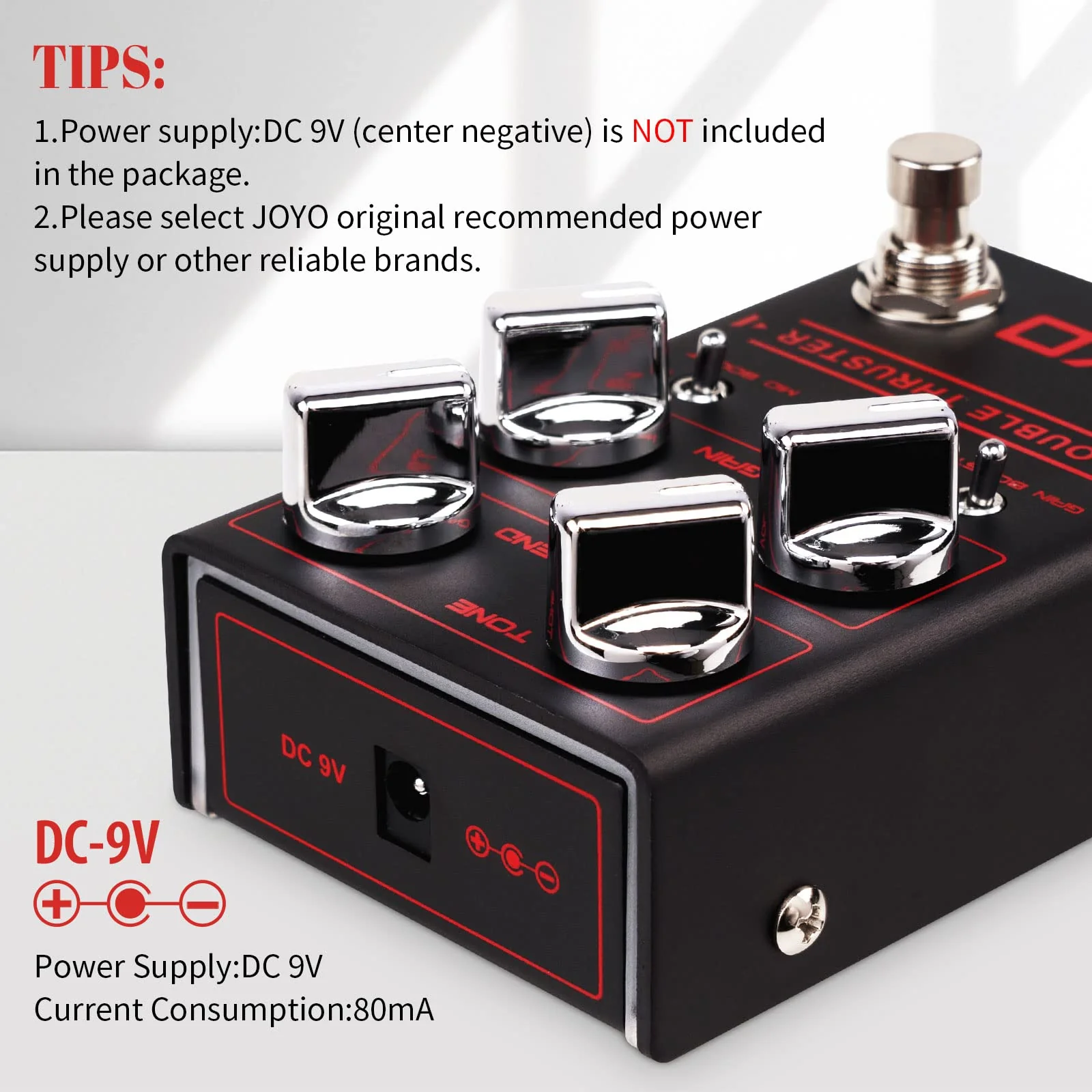 JOYO Bass Guitar Pedals High Gain Overdrive Effect Pedal with Independent Mid Frequency and Gain Boost for Bassist Electric Guitar Bass (DOUBLE THRUSTER R-28) Bass,Overdrive Brown - Image 4