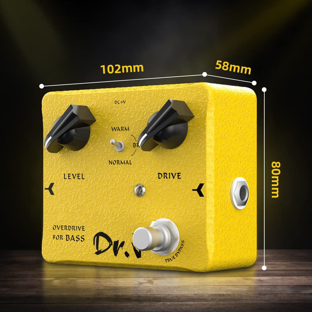 JOYO Bass Overdrive Pedal Effects from Rock to Metal Specially Design for Bassist High-end Edition Dr.J Series (D52) Bass Yellow - Image 6
