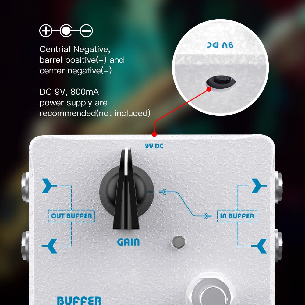 JOYO Buffer Pedal Effect Built-in Double Buffer Groups and Boost for Electric Guitar Bypass High-end Edition Dr.J Series (D57) Buffer White - Image 3
