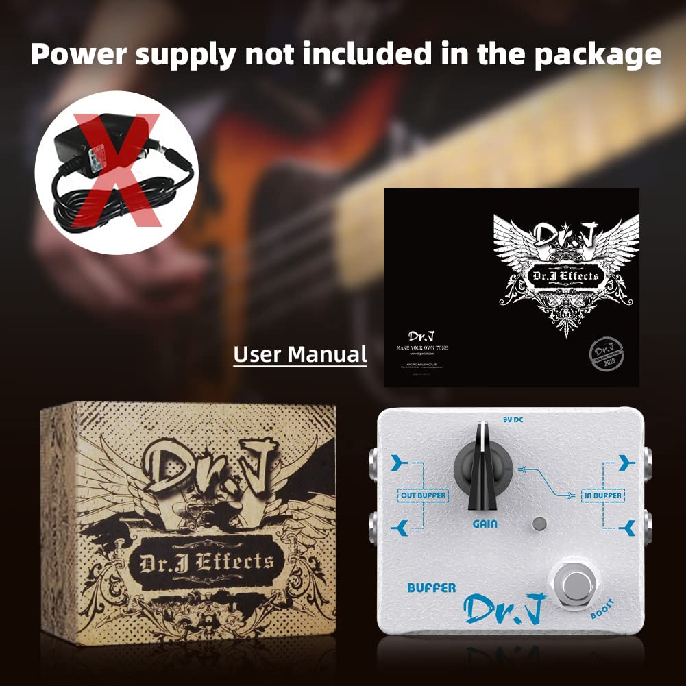 JOYO Buffer Pedal Effect Built-in Double Buffer Groups and Boost for Electric Guitar Bypass High-end Edition Dr.J Series (D57) Buffer White - Image 4