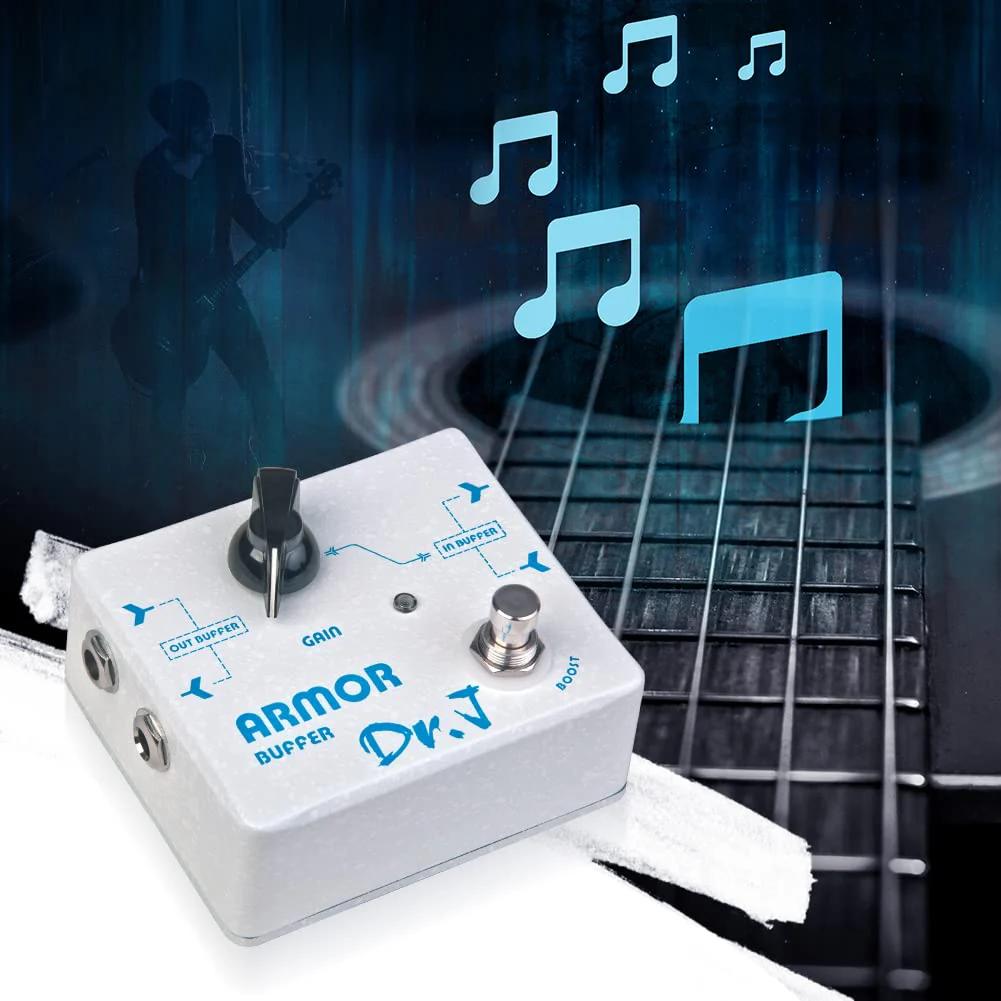 JOYO Buffer Pedal Effect Built-in Double Buffer Groups and Boost for Electric Guitar Bypass High-end Edition Dr.J Series (D57) Buffer White - Image 5