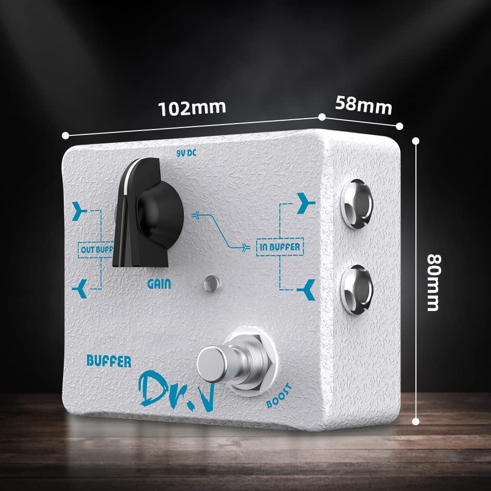 JOYO Buffer Pedal Effect Built-in Double Buffer Groups and Boost for Electric Guitar Bypass High-end Edition Dr.J Series (D57) Buffer White - Image 6