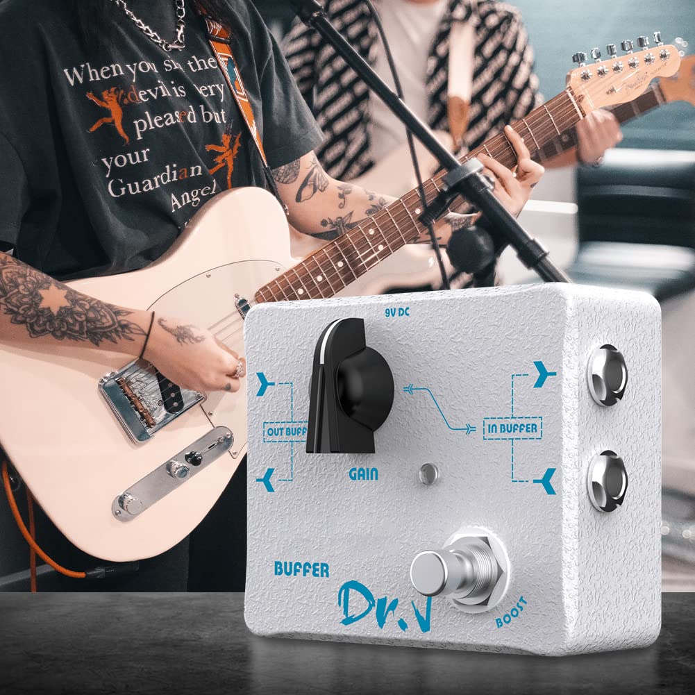 JOYO Buffer Pedal Effect Built-in Double Buffer Groups and Boost for Electric Guitar Bypass High-end Edition Dr.J Series (D57) Buffer White - Image 7