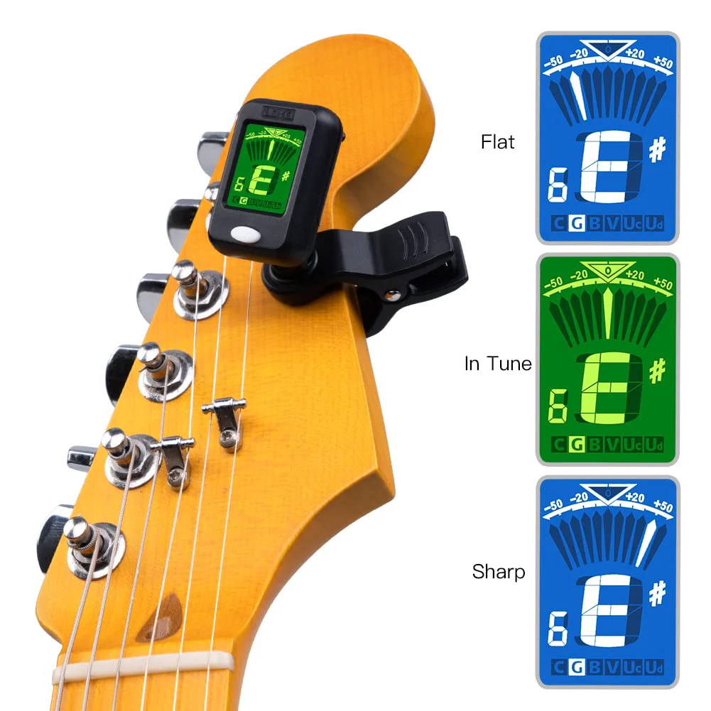JOYO Clip on Tuner Digital Electronic Tuner for Guitar, Bass, Ukulele, Violin, Mandolin, Banjo Acoustics Calibration Tuner (JT-09 4PCS) 4 - Image 4